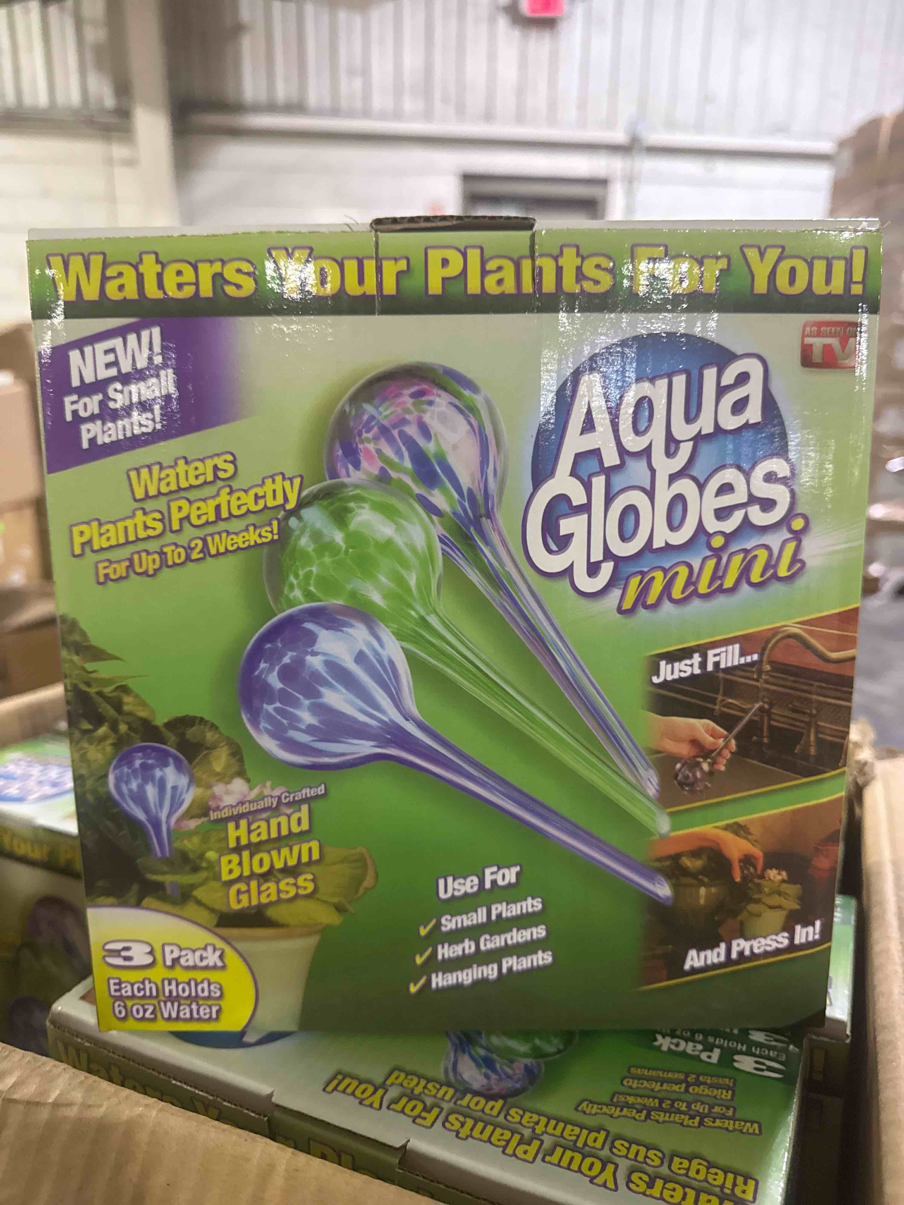 Condition photo showing New/Like New for aqua globe mini - 3 pack - decorative hand-blown glass small plant watering bulbs