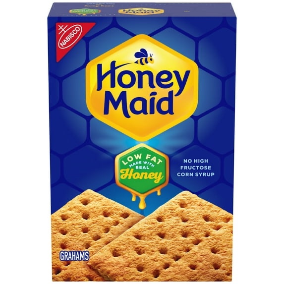 Condition photo showing New/Like New for pack of 12 honey maid graham crackers low fat - 14.4 oz (bb 8/02/2025)