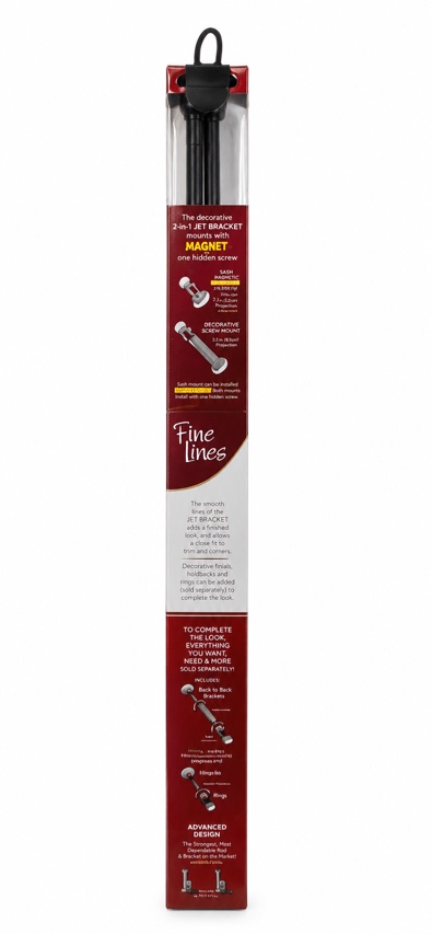 fine lines rod set - black. 22-38 inches magnetic 