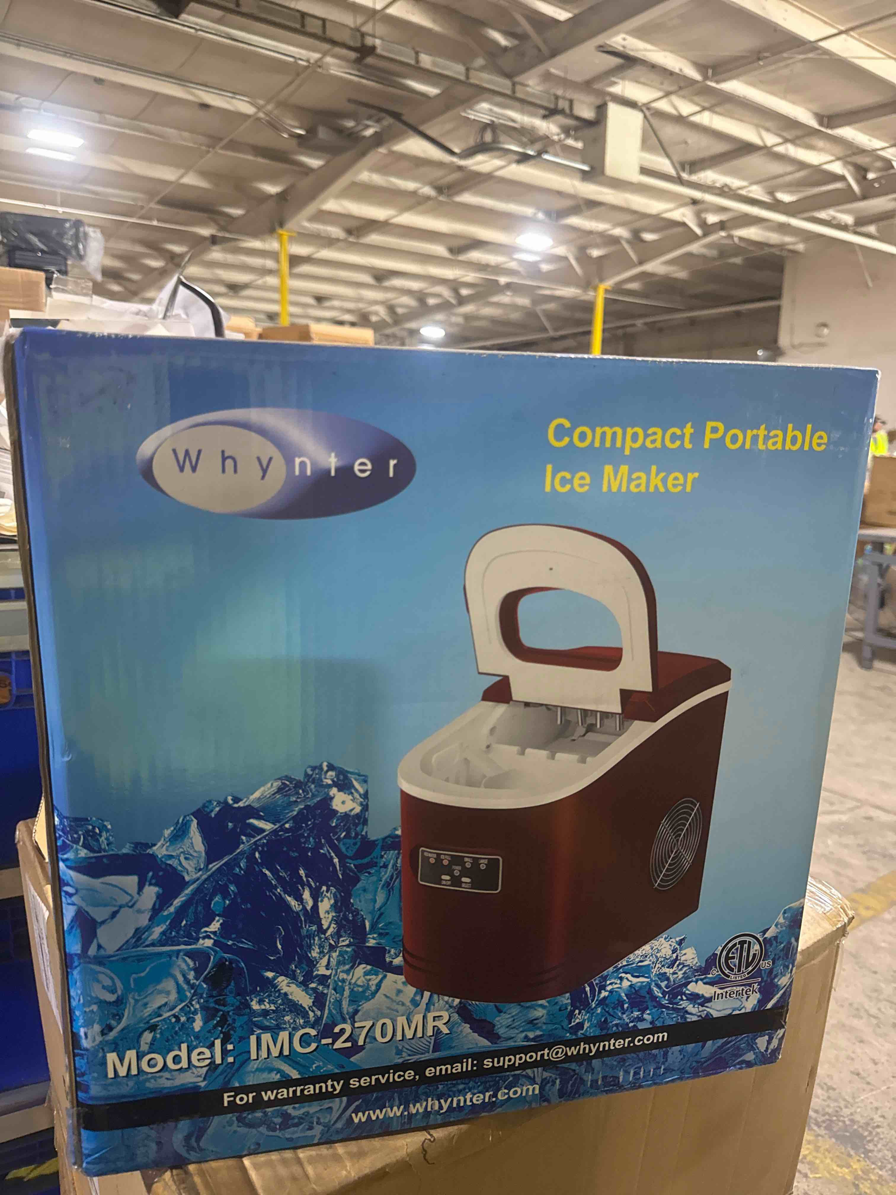 Condition photo showing New/Like New for whynter compact portable ice maker 27 lb capacity - red