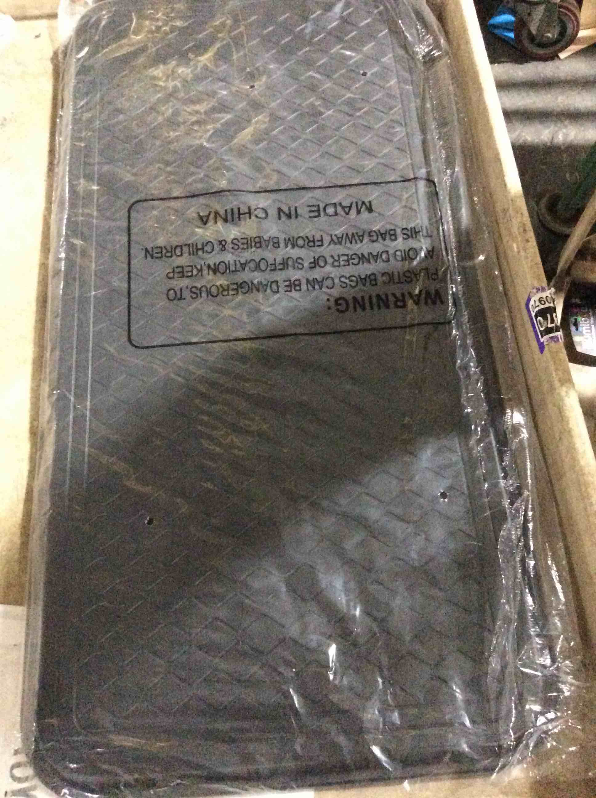 Condition photo showing New/Like New for heavy-duty multi-purpose utility tray with raised edges and a non-slip textured surface designed to contain spills and keep items secure.