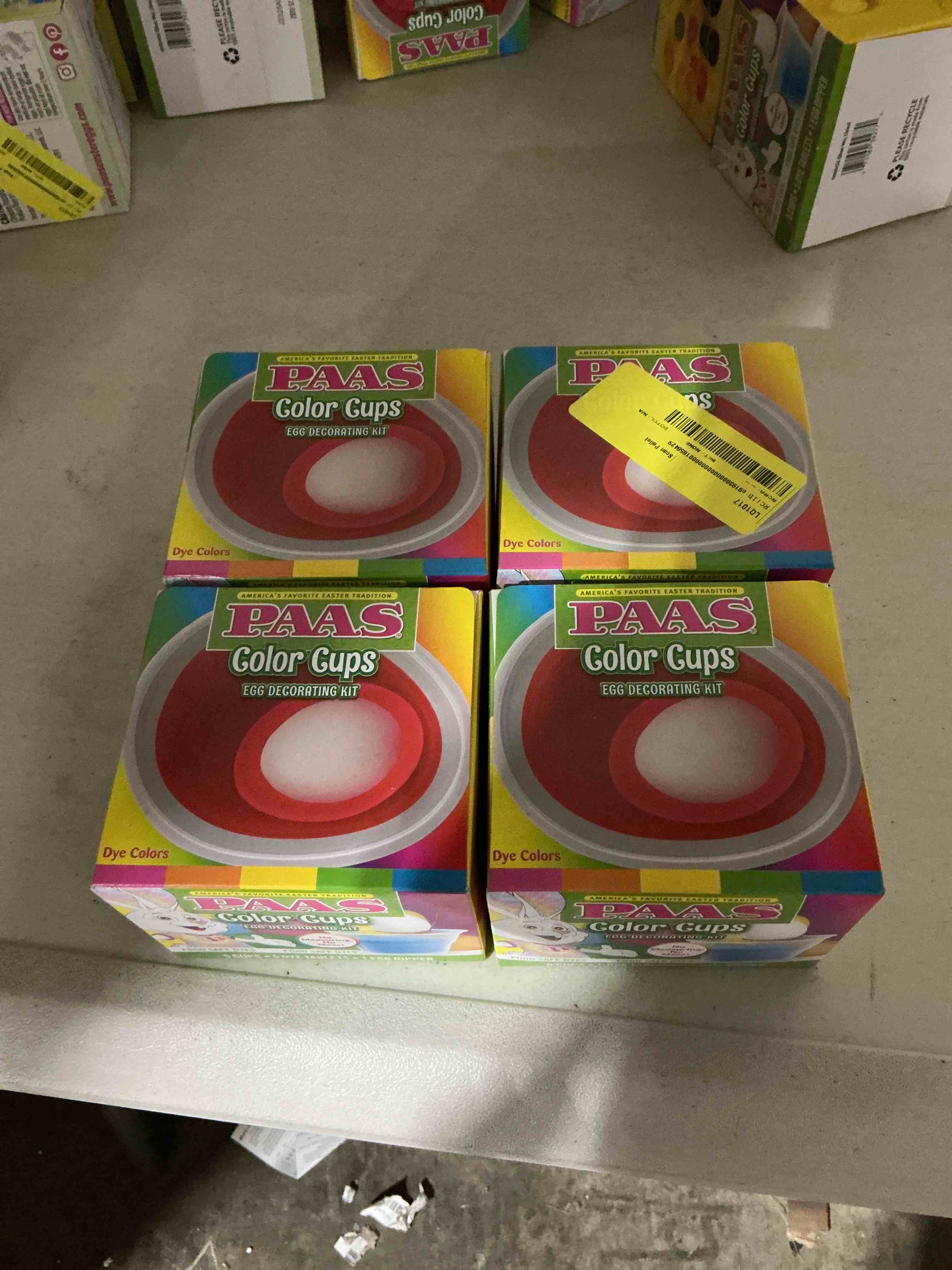 Condition photo showing New/Like New for (4 pack) paas color cups egg decorating kit - america's favorite easter tradition