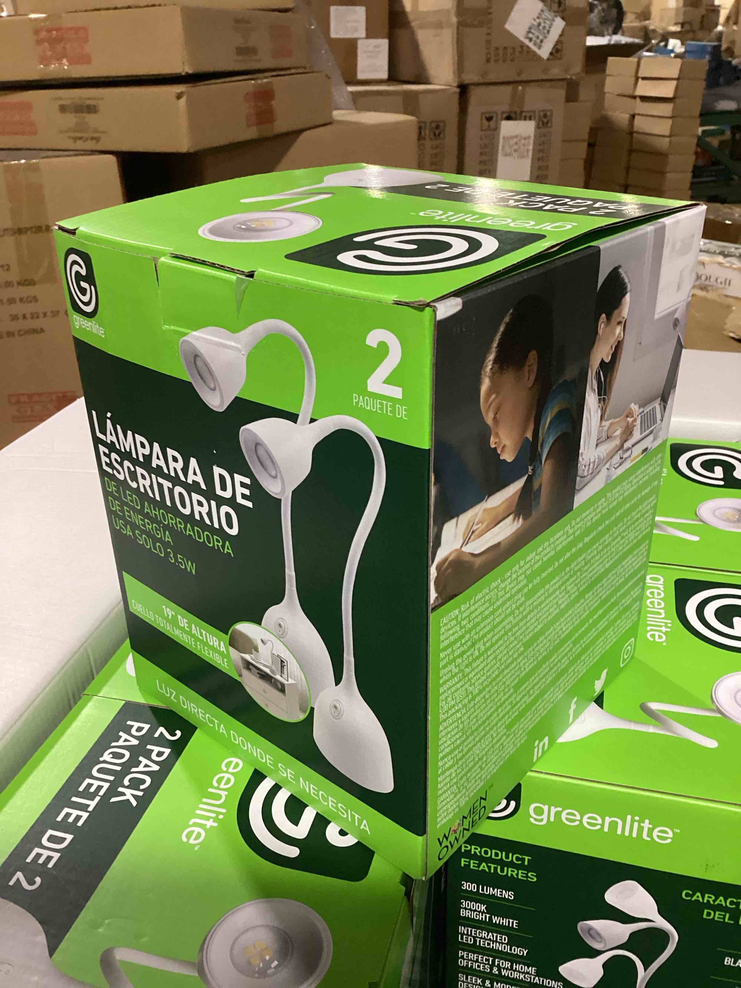 Condition photo showing New/Like New for green light, 2 pack  led desk lamp