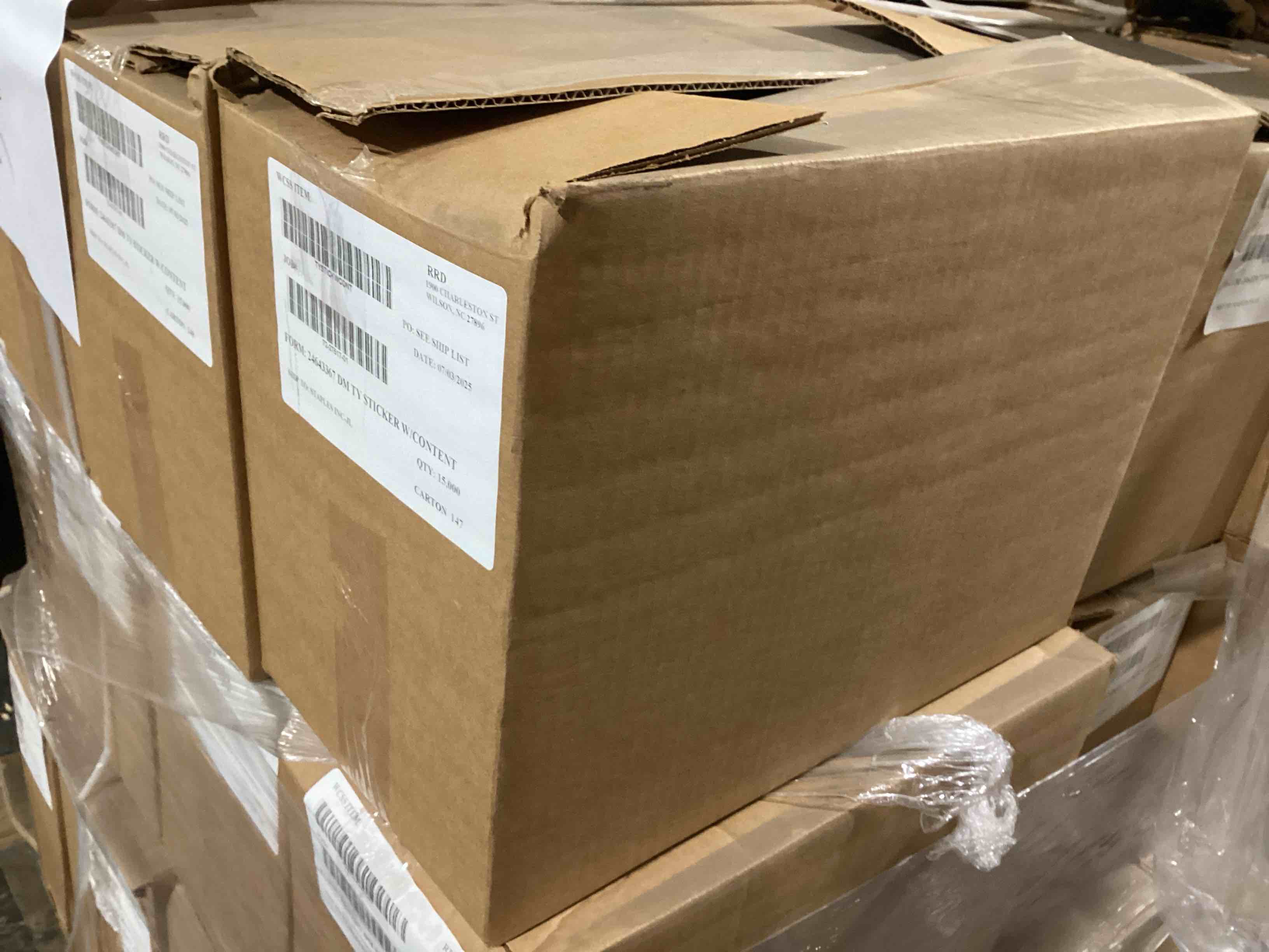 Condition photo showing New/Like New for case of 6 thank you with content sticker rolls