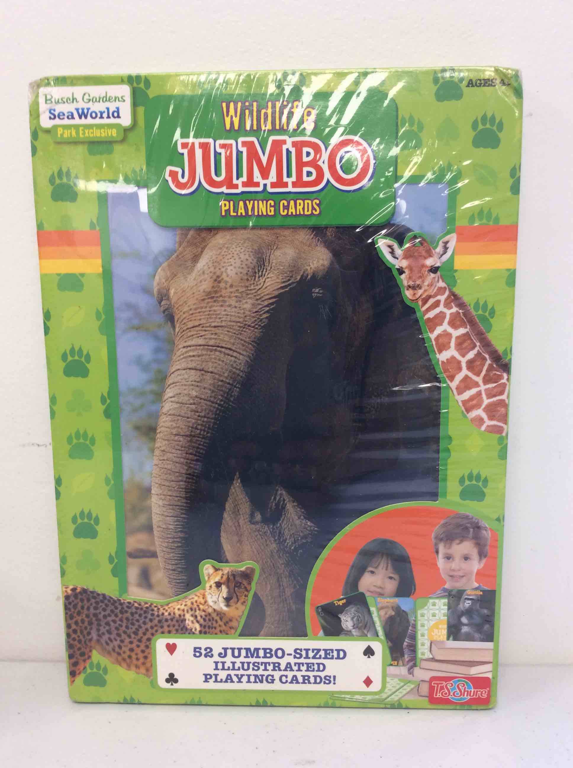 sea world busch gardens park exclusive wildlife jumbo playing cards 52 jumbo-sized illustrated playing cards