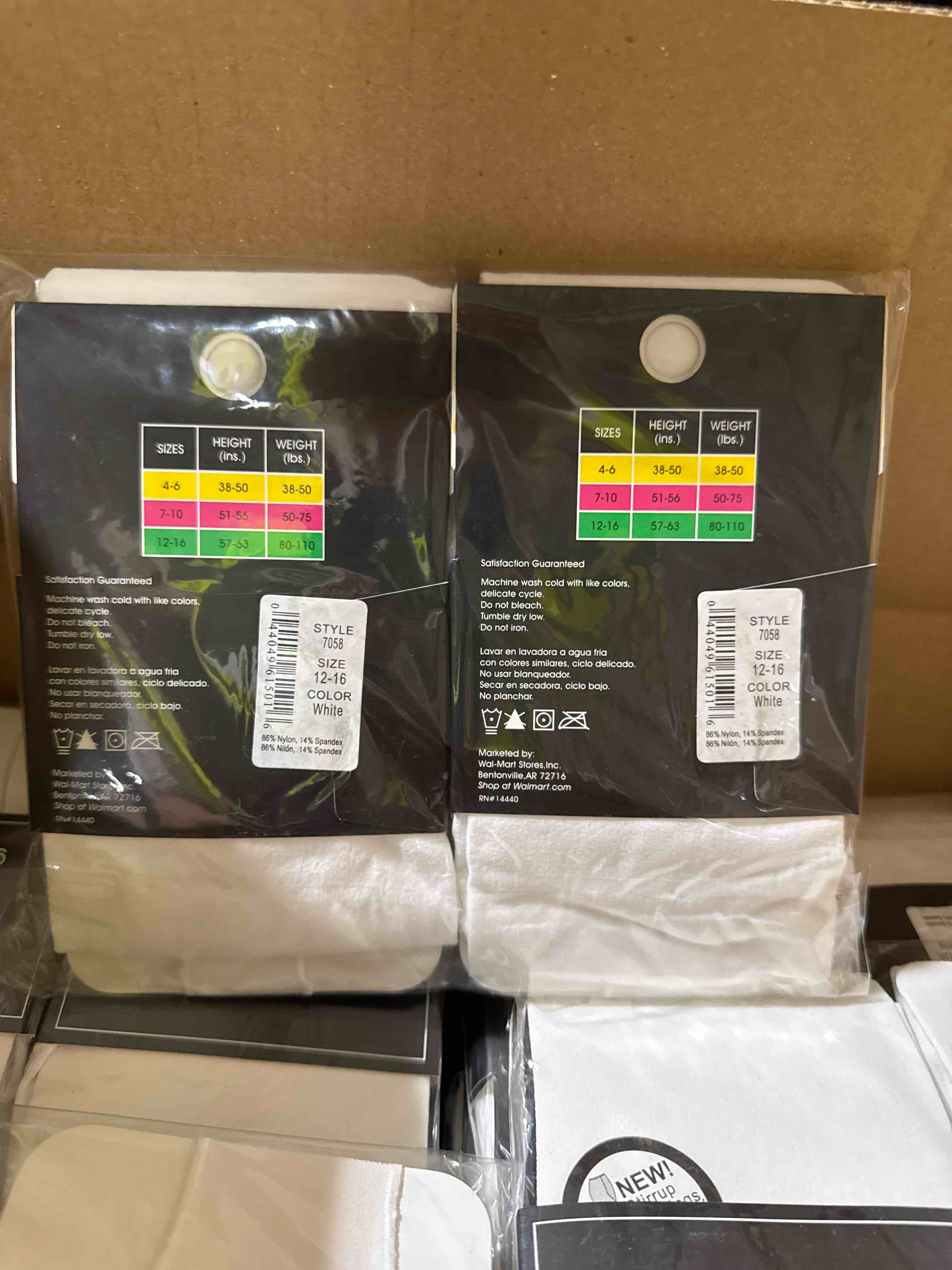 Condition photo showing New/Like New for case of 100 george girls fashion tights size 12-16