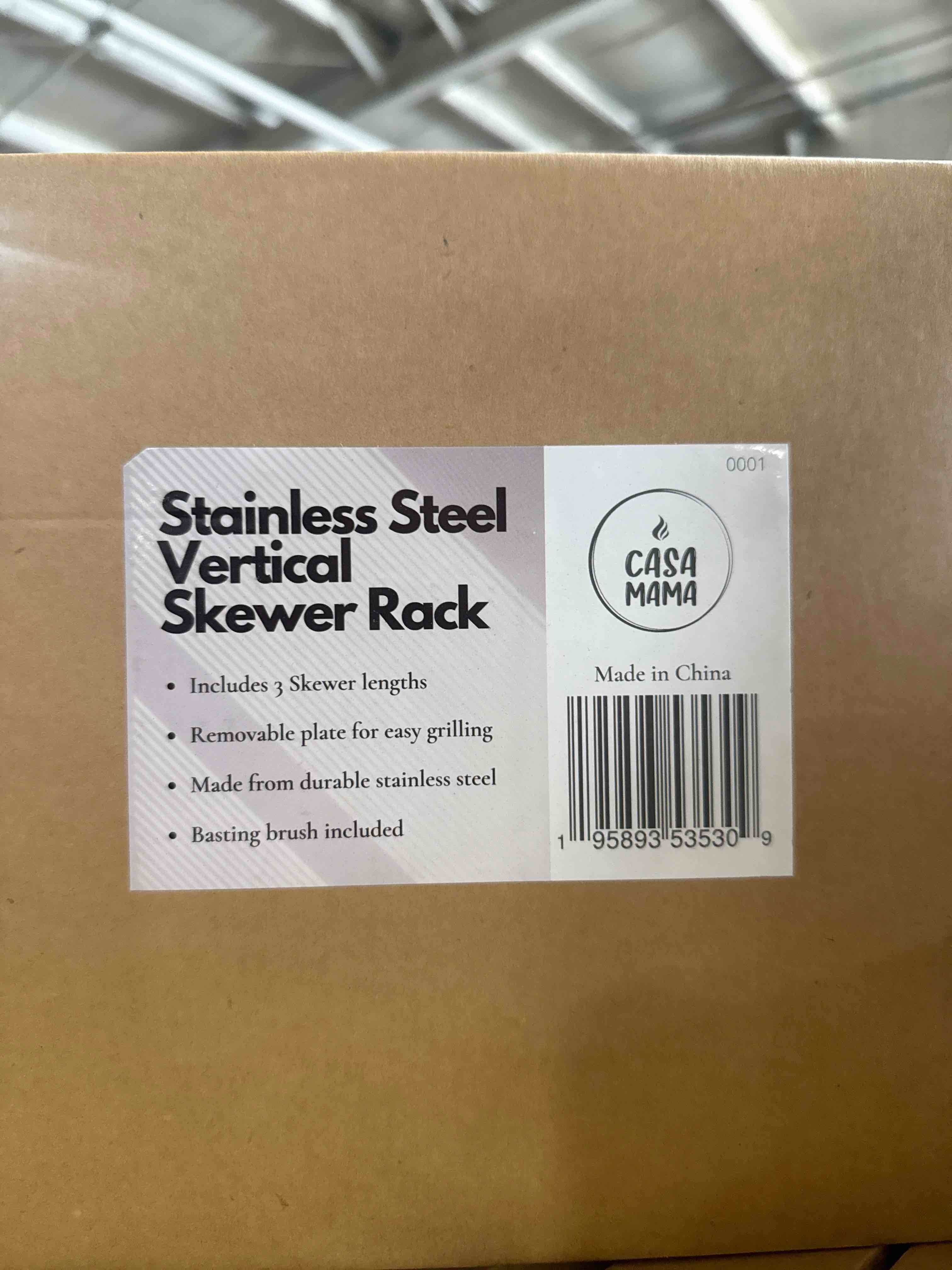 Condition photo showing Brand New for casa mama stainless steel vertical skewer rack