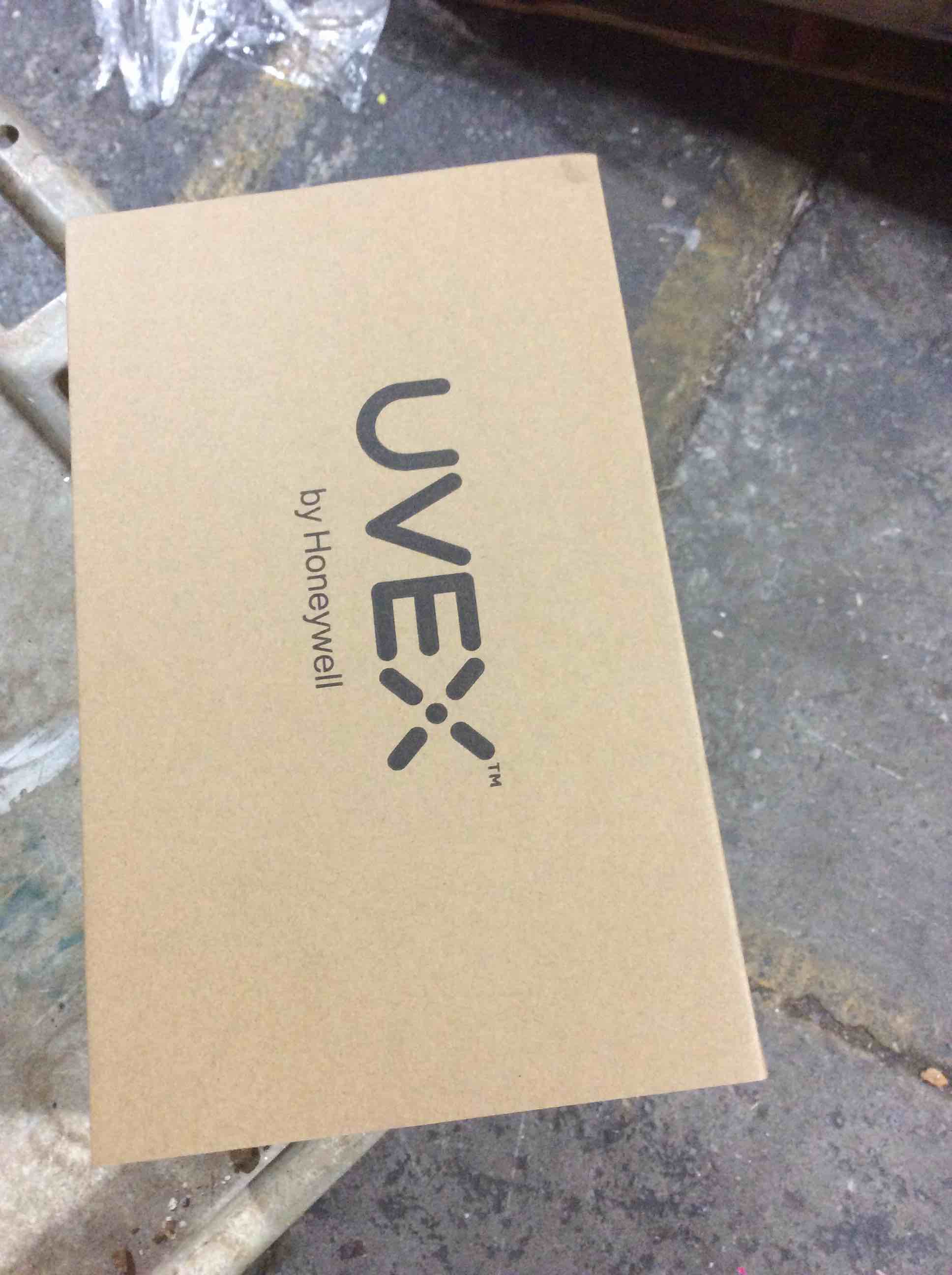 Condition photo showing New/Like New for uvex by honeywell sperian xv201 tectonic series eyewear tsr gray anti-scratch lens and gloss black temple