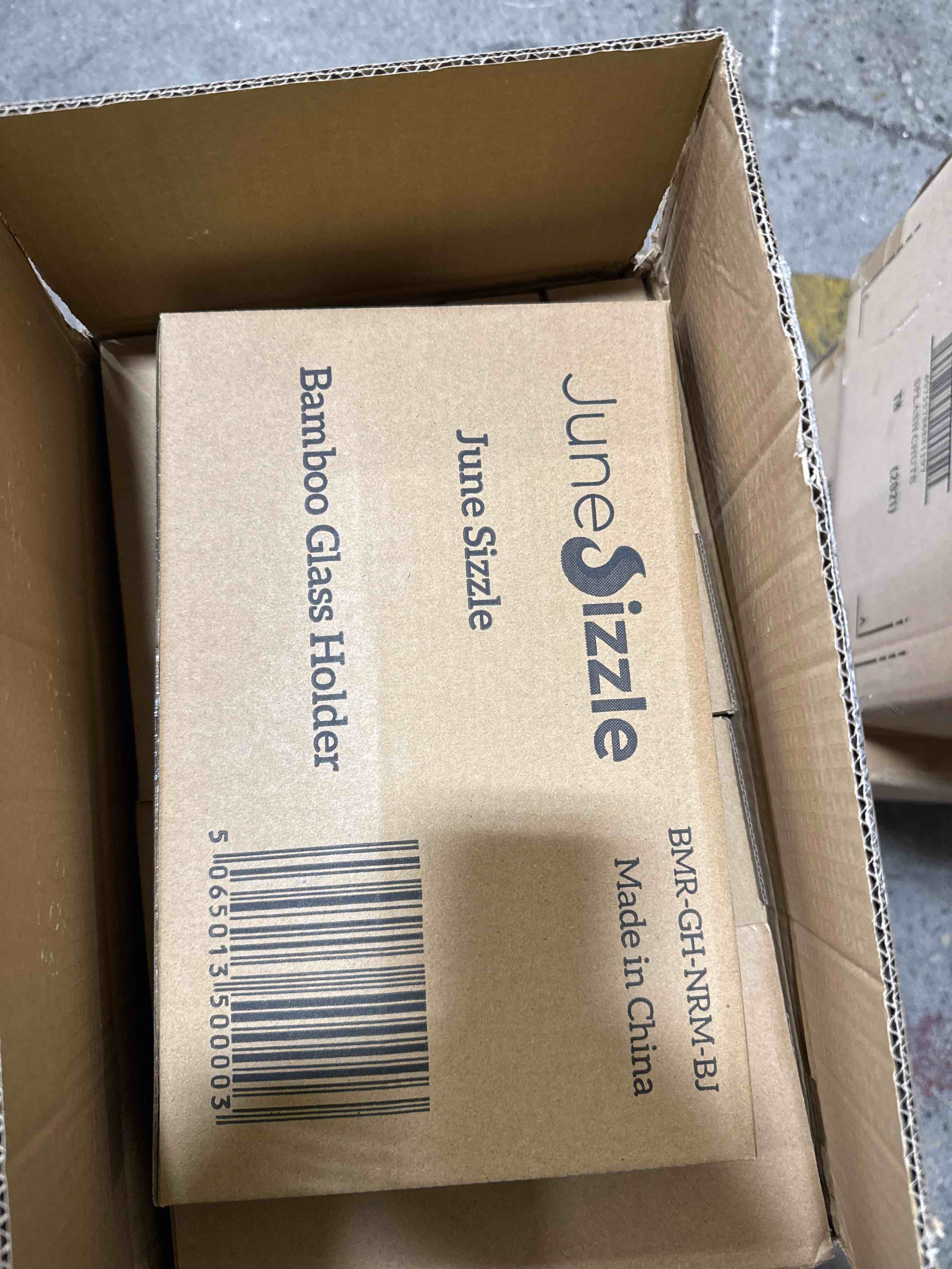 Condition photo showing Brand New for june sizzle bamboo glass holder 