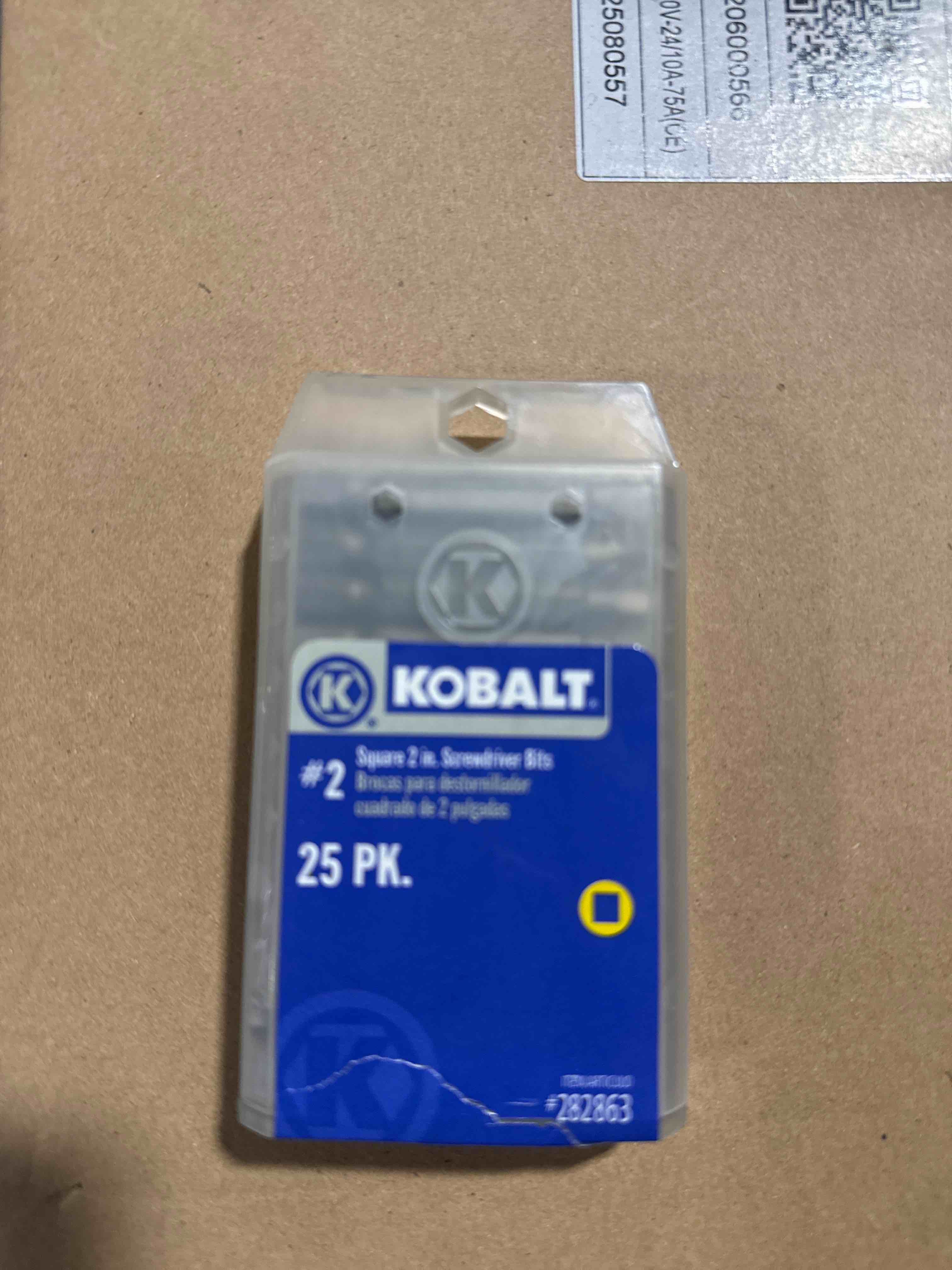 Condition photo showing New/Like New for kobalt square 2 inch screwdriver bits 25pack 