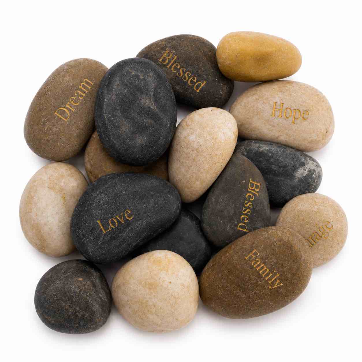 pack of 8 koltose by mash - engraved inspirational stones  gift rocks with words of prayer - set of 50