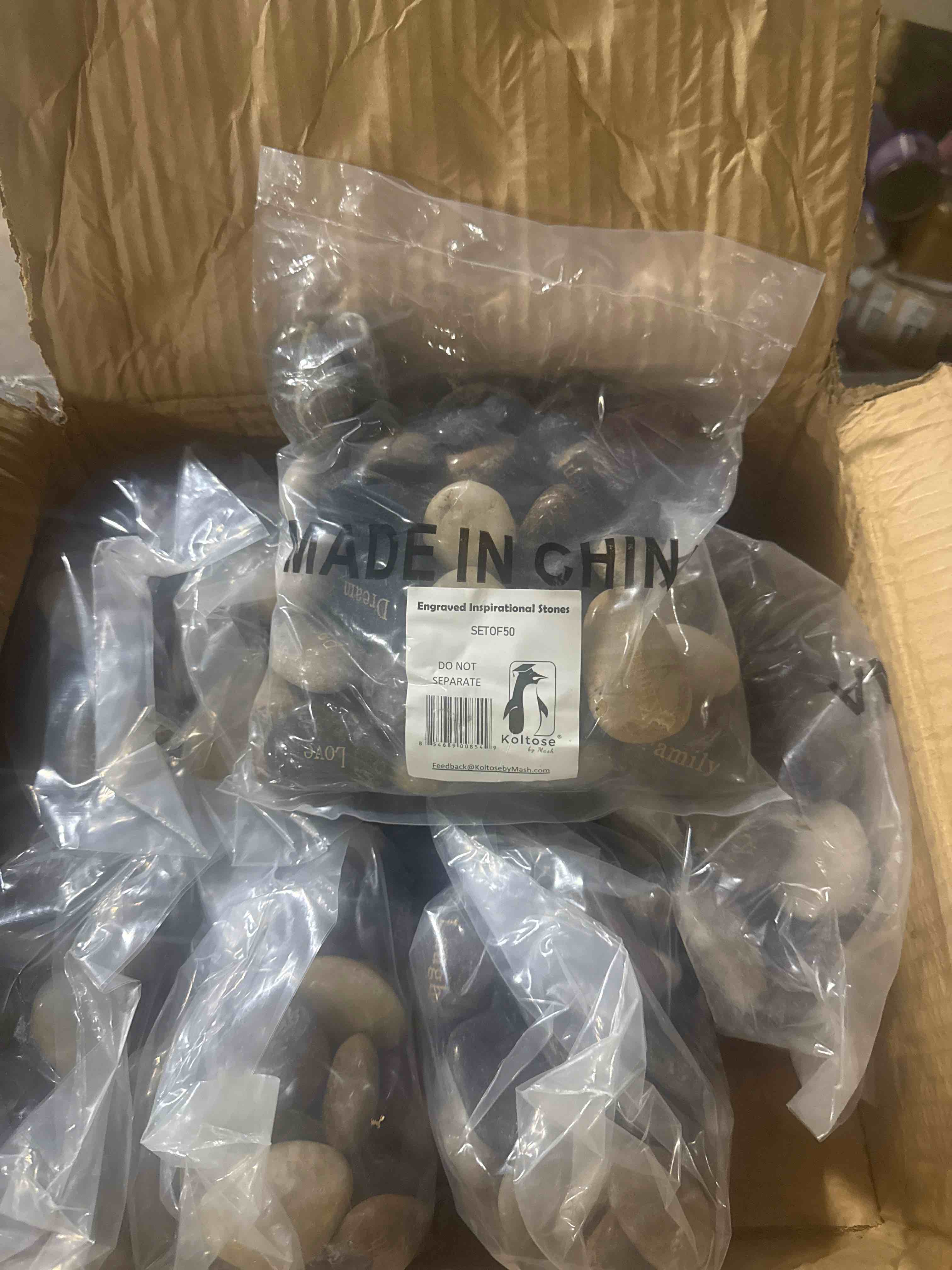 Condition photo showing New/Like New for pack of 8 koltose by mash - engraved inspirational stones  gift rocks with words of prayer - set of 50