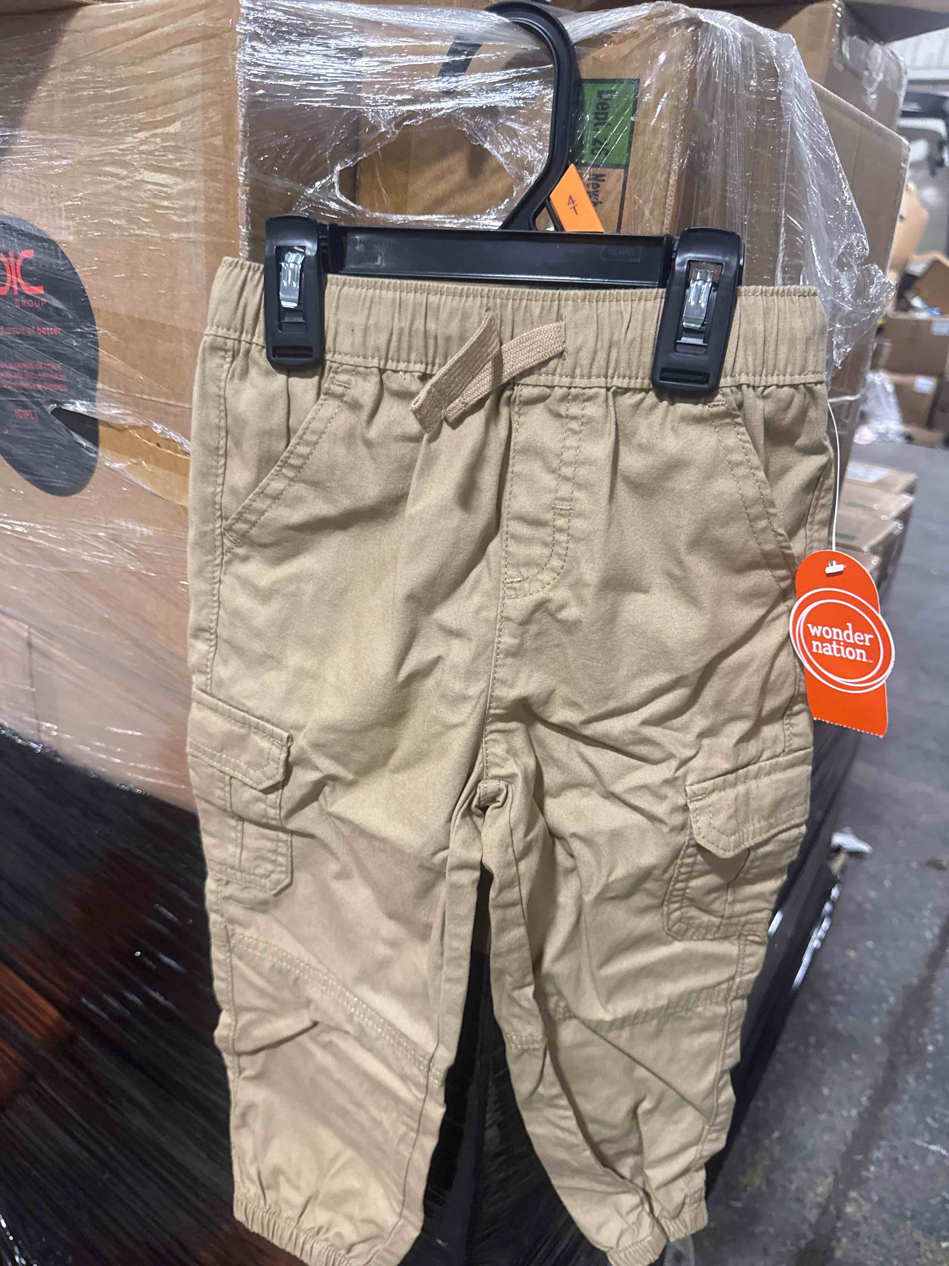 Condition photo showing New/Like New for size 4t boys’ gray cargo jogger pants