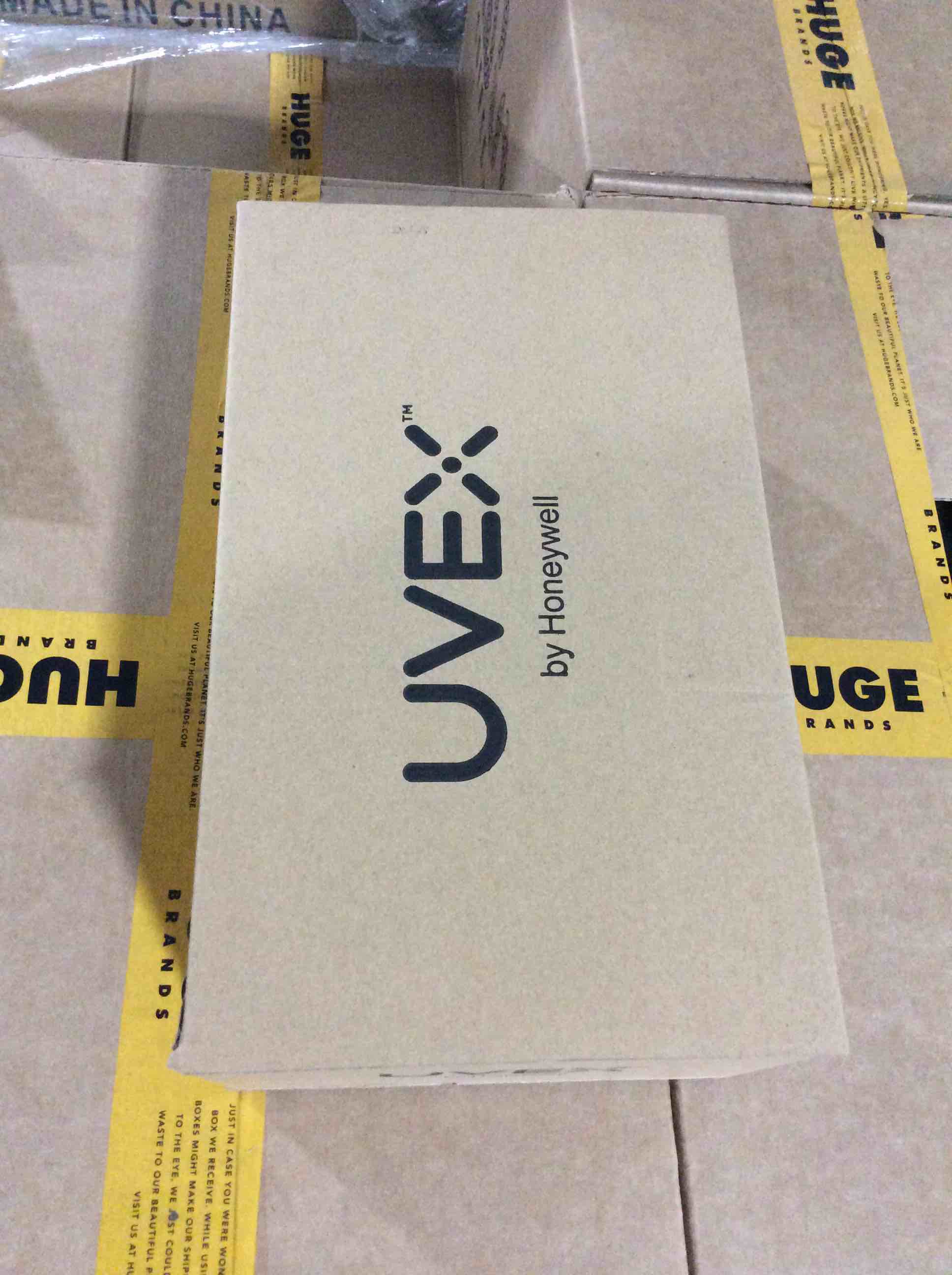Condition photo showing New/Like New for uvex by honeywell sperian xv201 tectonic series eyewear tsr gray anti-scratch lens and gloss black temple