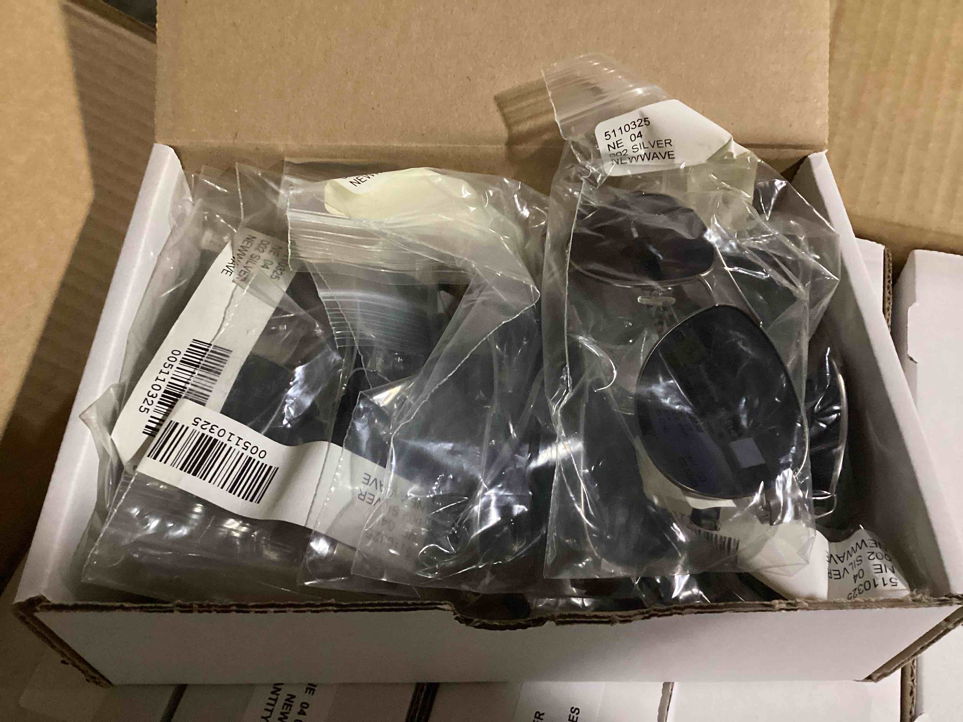 Condition photo showing New/Like New for case of 12 girls new wave sunglasses - silver peace (your bid per sunglasses)