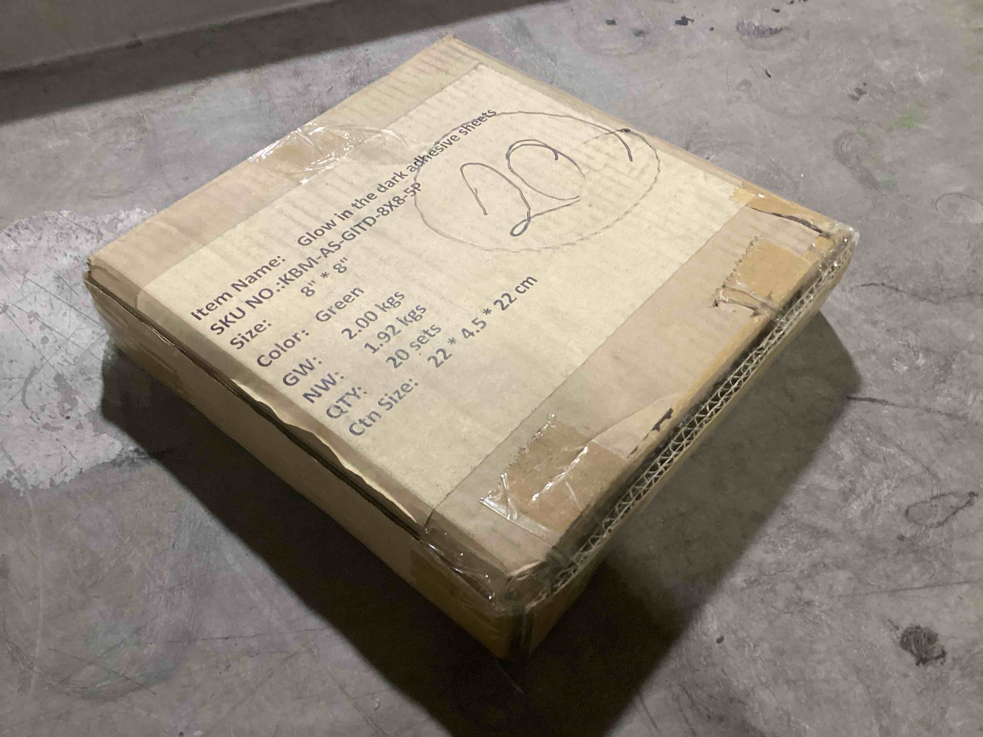 Condition photo showing New/Like New for case of 20 sets glow in the dark 8x8 adhesive sheets