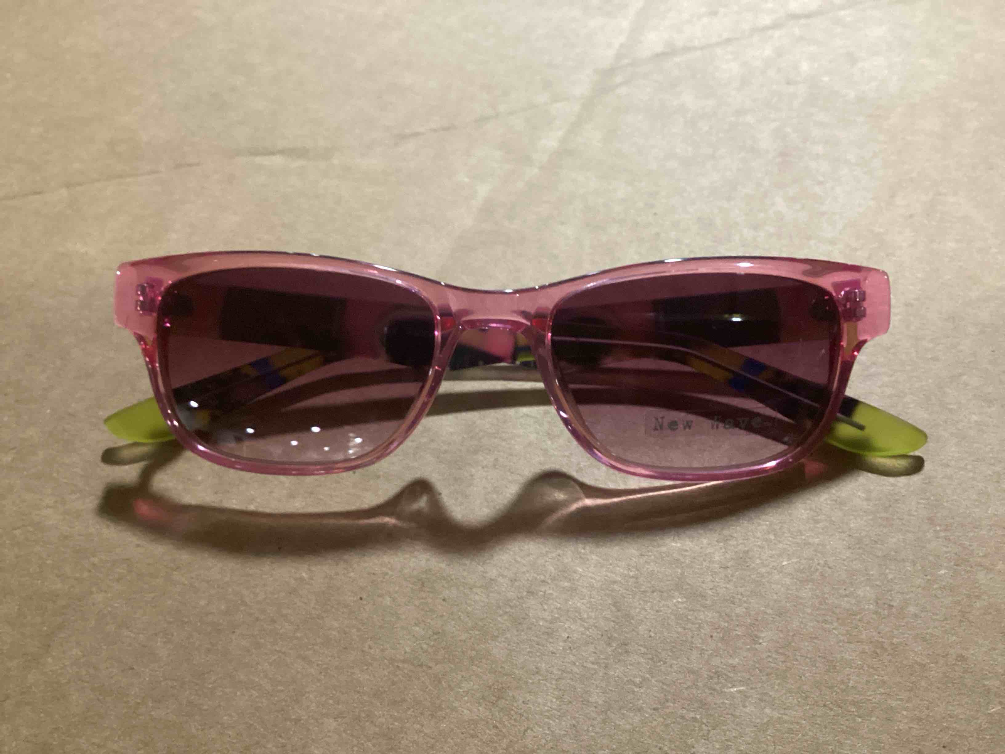 Condition photo showing New/Like New for case of 12 girls new wave sunglasses (pink)