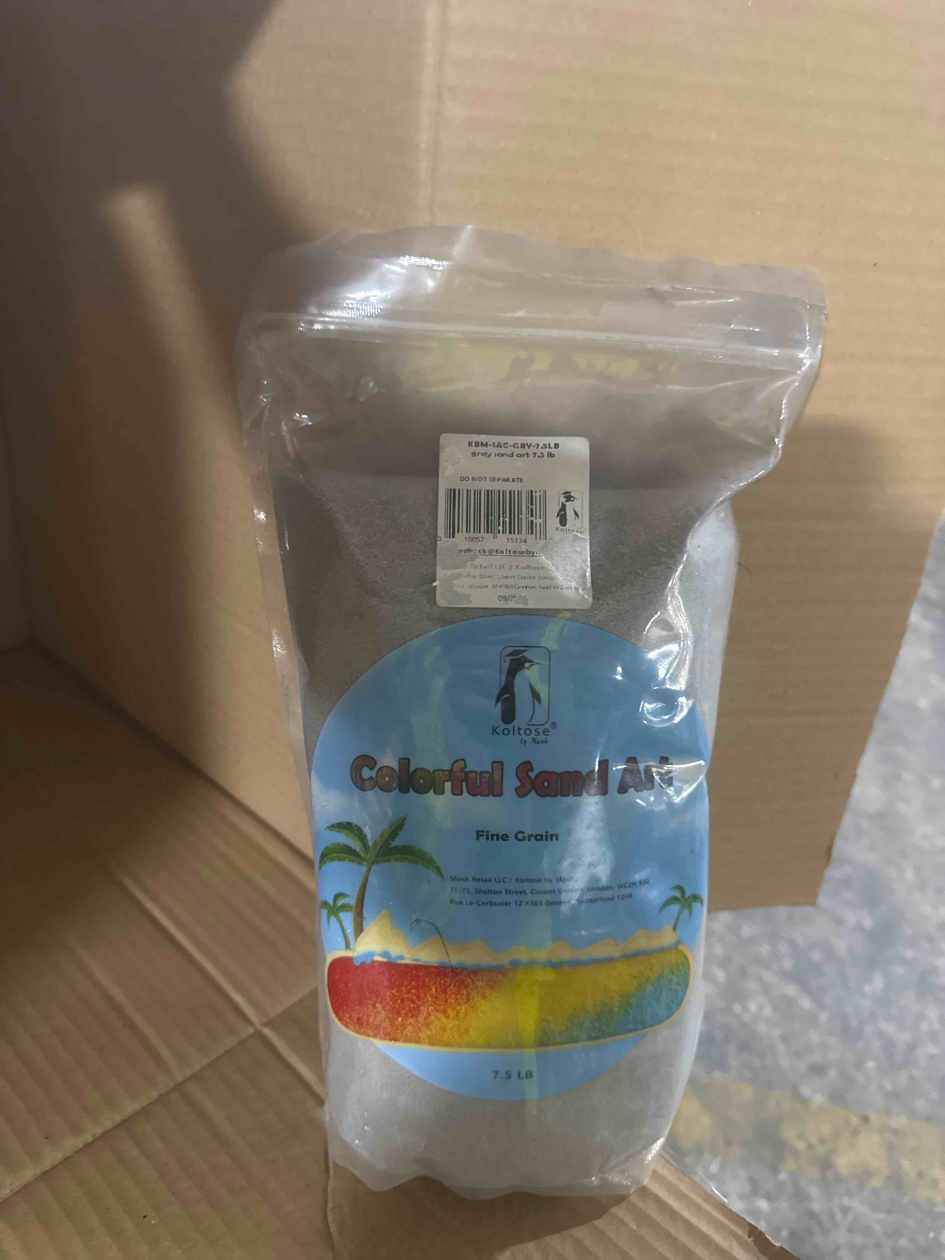 Condition photo showing New/Like New for koltose by mash - craft sand gray sand art 7.5 lbs