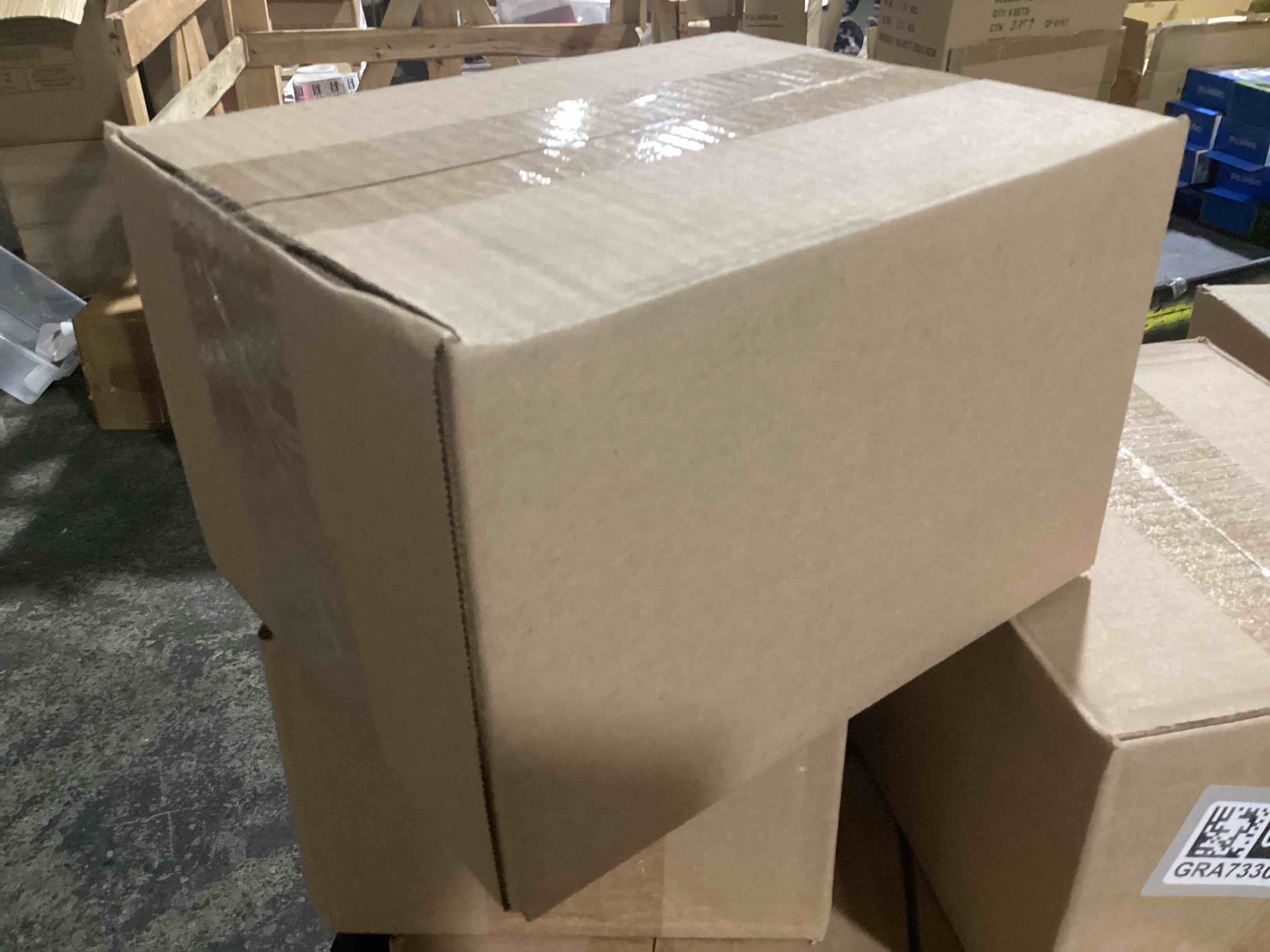Condition photo showing New/Like New for case of 24 small solstice organic jersey face mask, heather gray