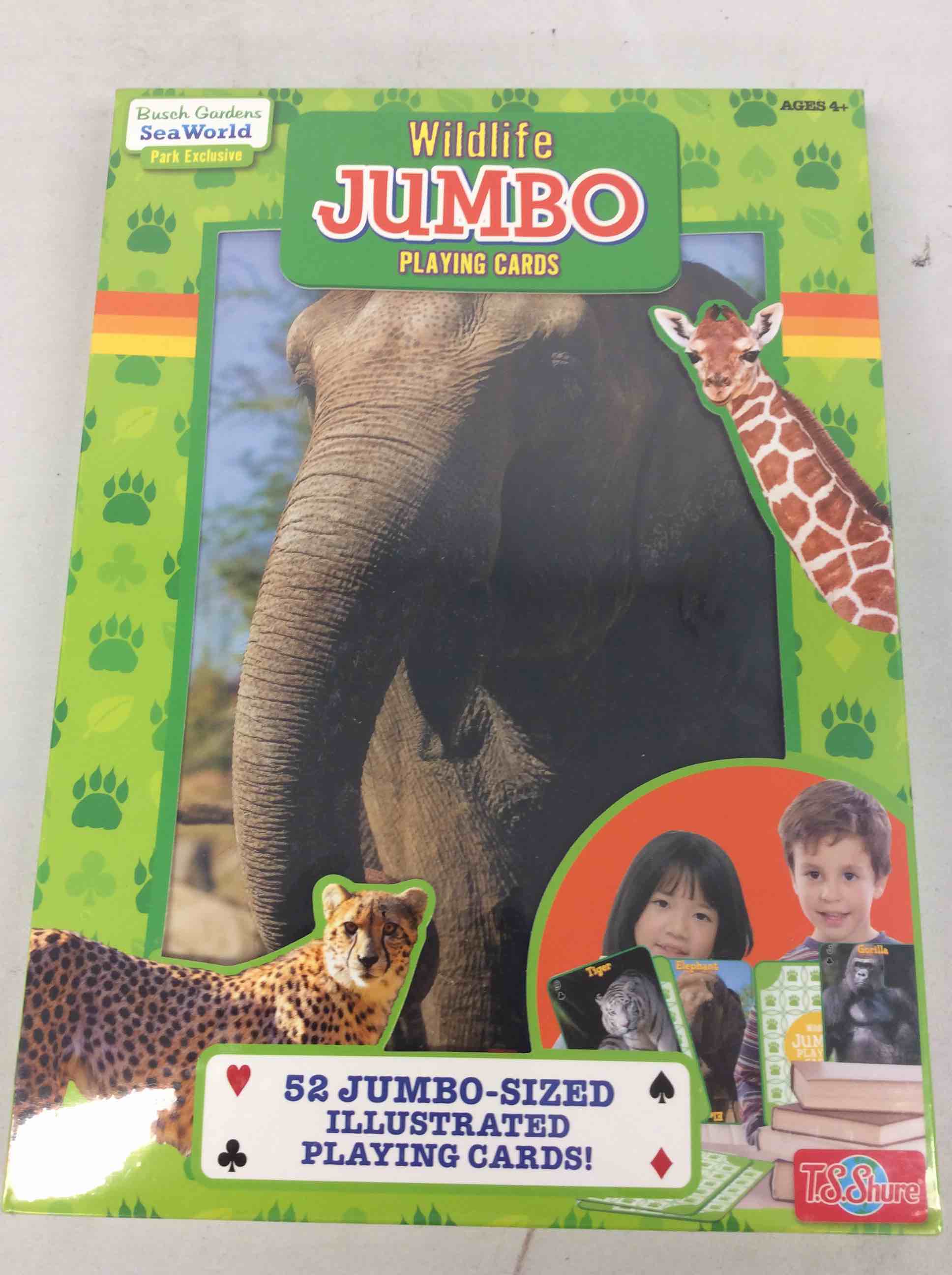 sea world busch gardens park exclusive wildlife jumbo playing cards 52 jumbo-sized illustrated playing cards