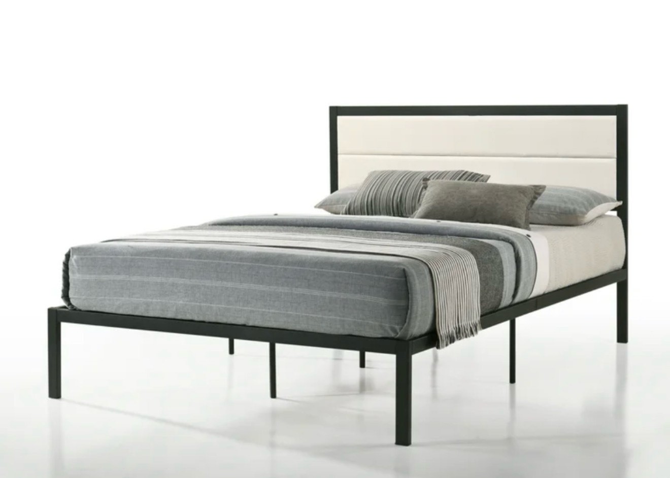 complete! belle isle furniture highland modern velvet low profile upholstered bed queen beige