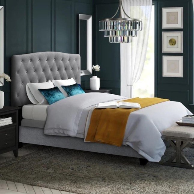 Belle Isle Furniture CAY51-0C00 Cape Velvet Upholstered Bed  Coral Grey - twin Size