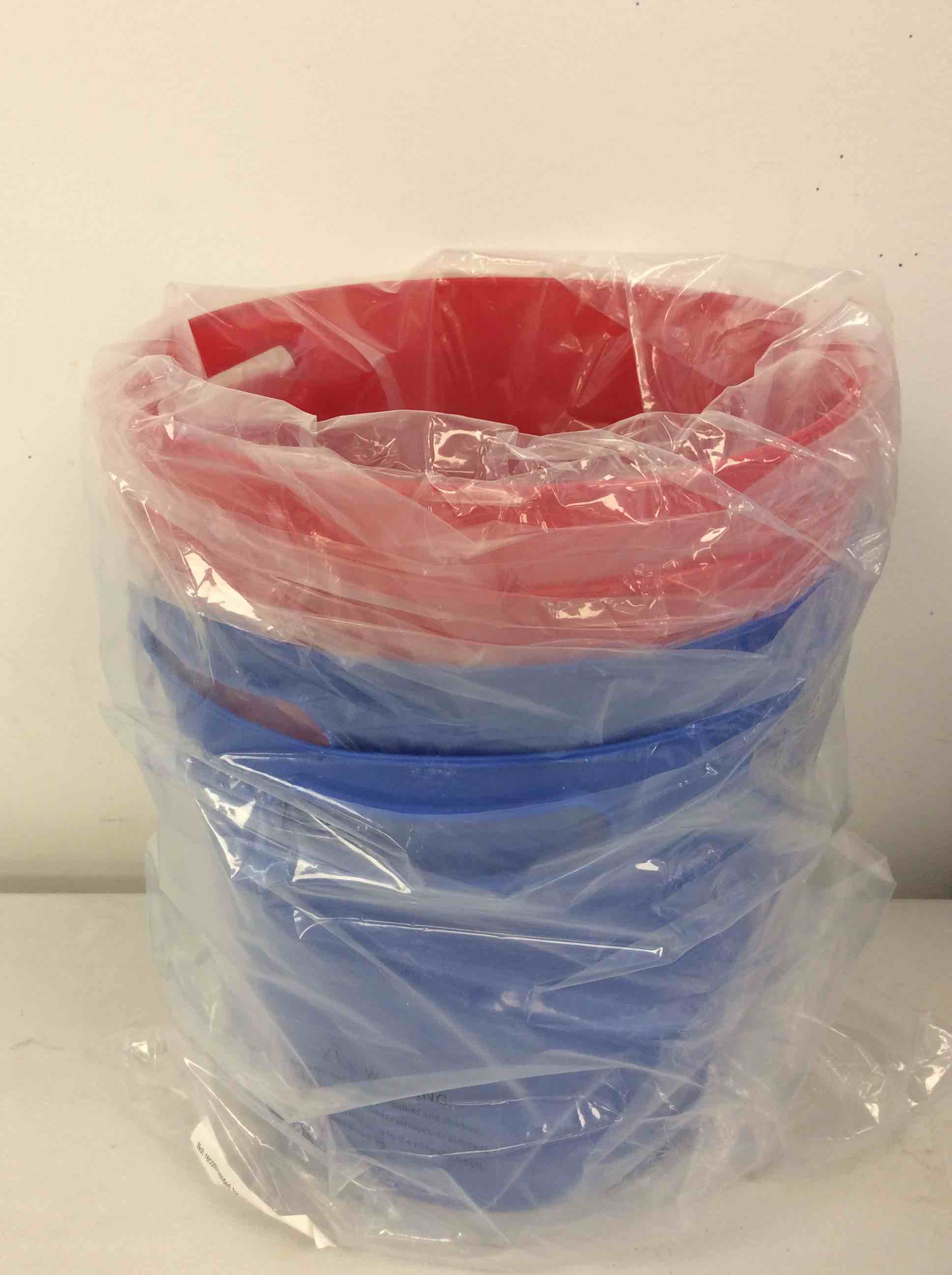 Condition photo showing New/Like New for oriental trading blue and red buckets 