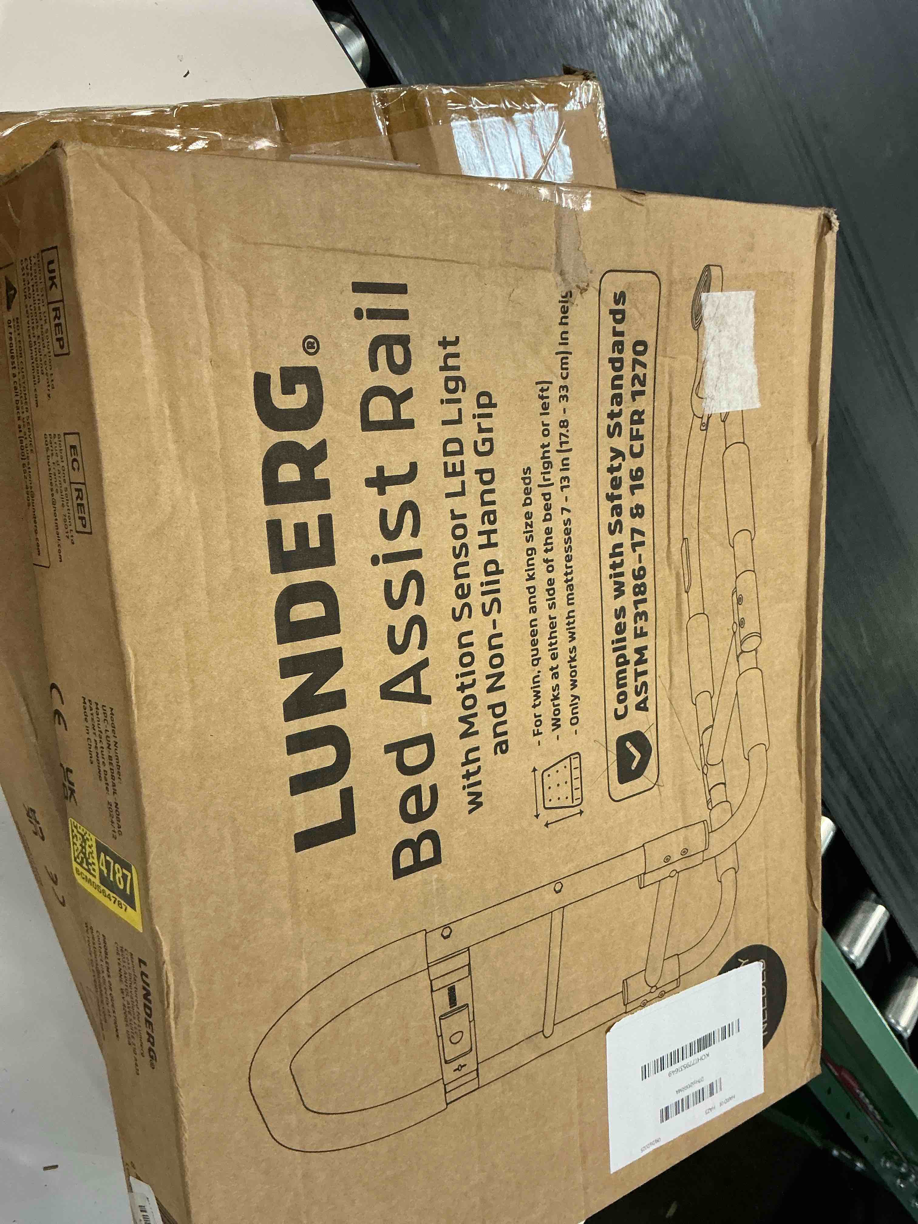 Condition photo showing Good Condition for lunderg bed assist rail for seniors with motion-activated light & non-slip grab bar - easy to install bed rails for elderly adults safety & post-surgery - helps reduce falls & support independence 13" with light