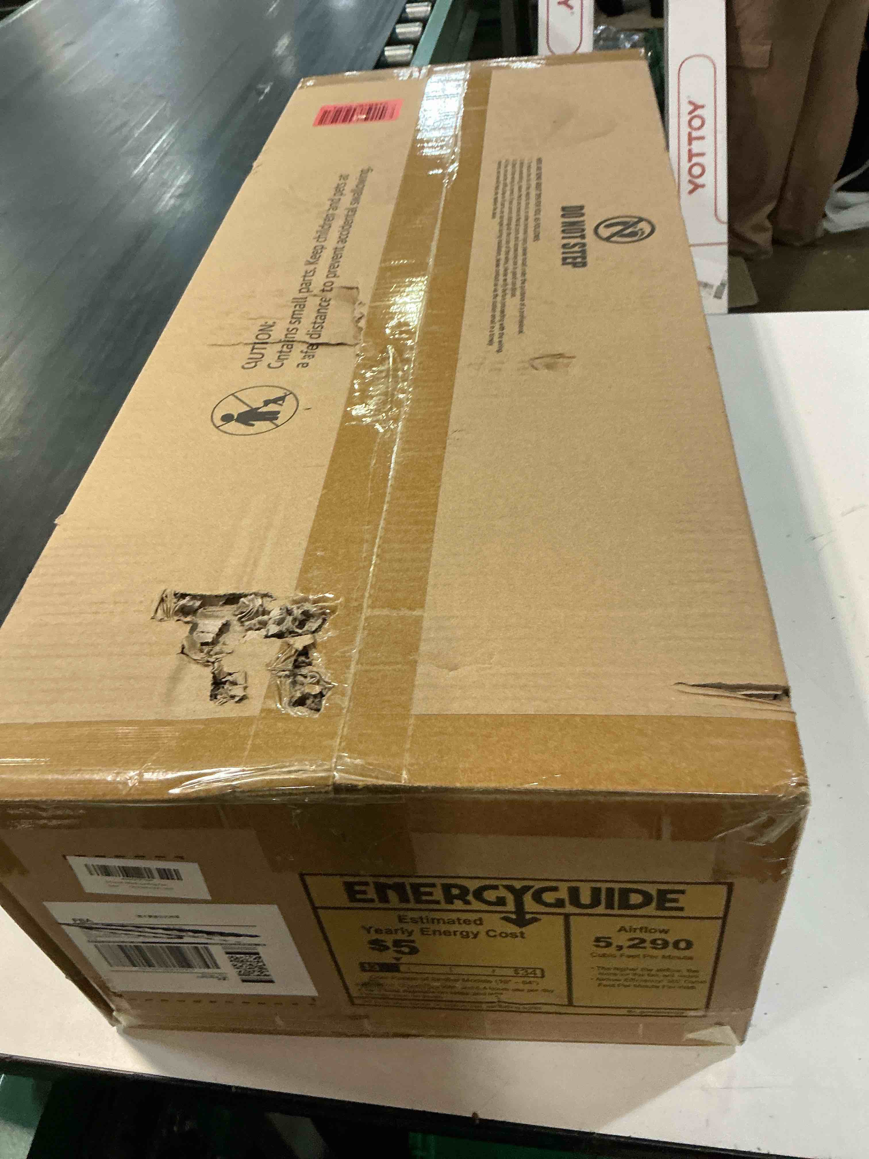 Condition photo showing New/Like New for fanbulous 65 inch ceiling fans with lights and remote, black indoor/outdoor ceiling fan with quiet reversible dc motor, 6 speeds, 3cct, 8 blades large ceiling fan for living room bedroom patio black 65 inch