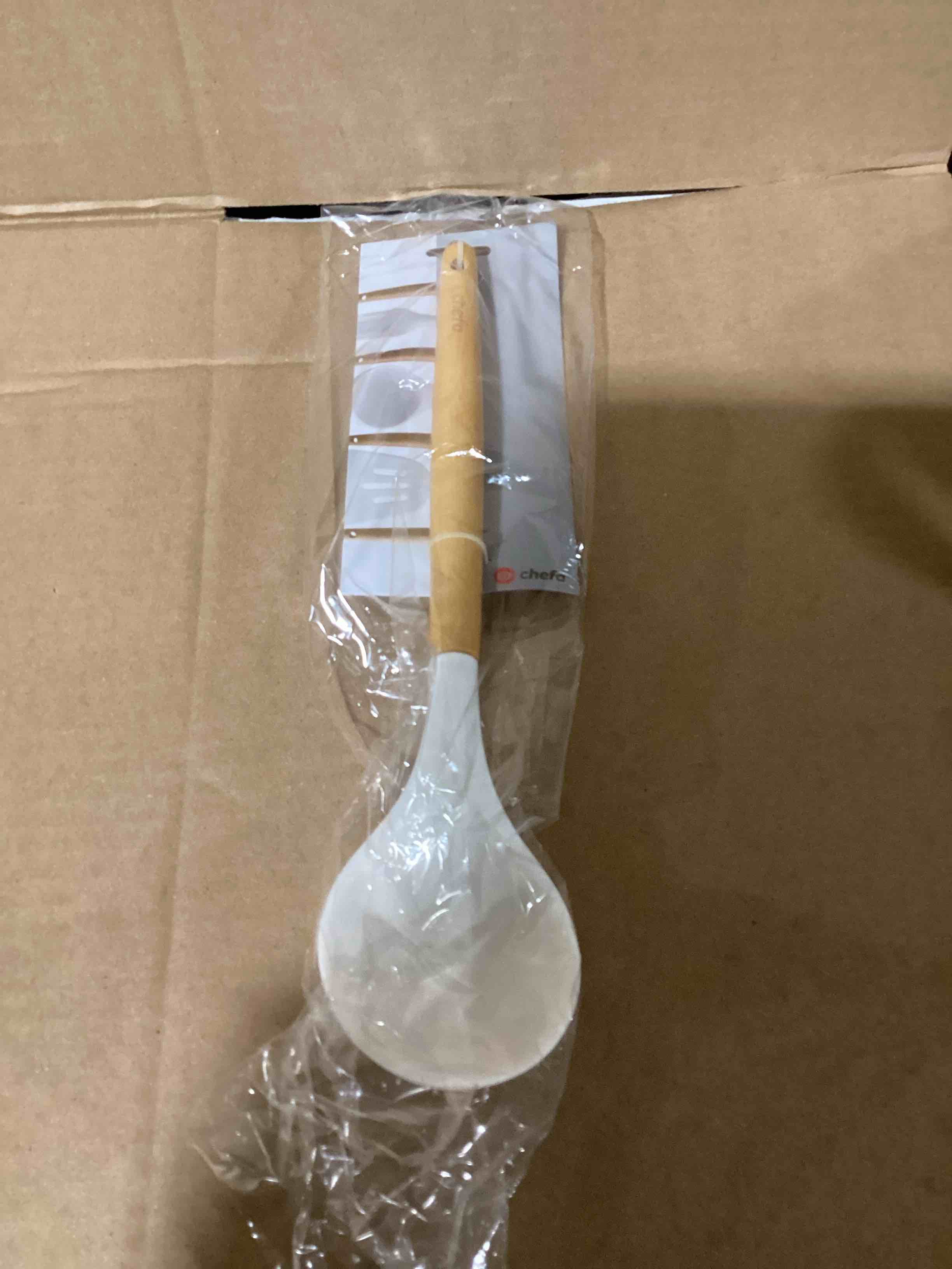 Condition photo showing New/Like New for chefa silicone spoon with wooden handle