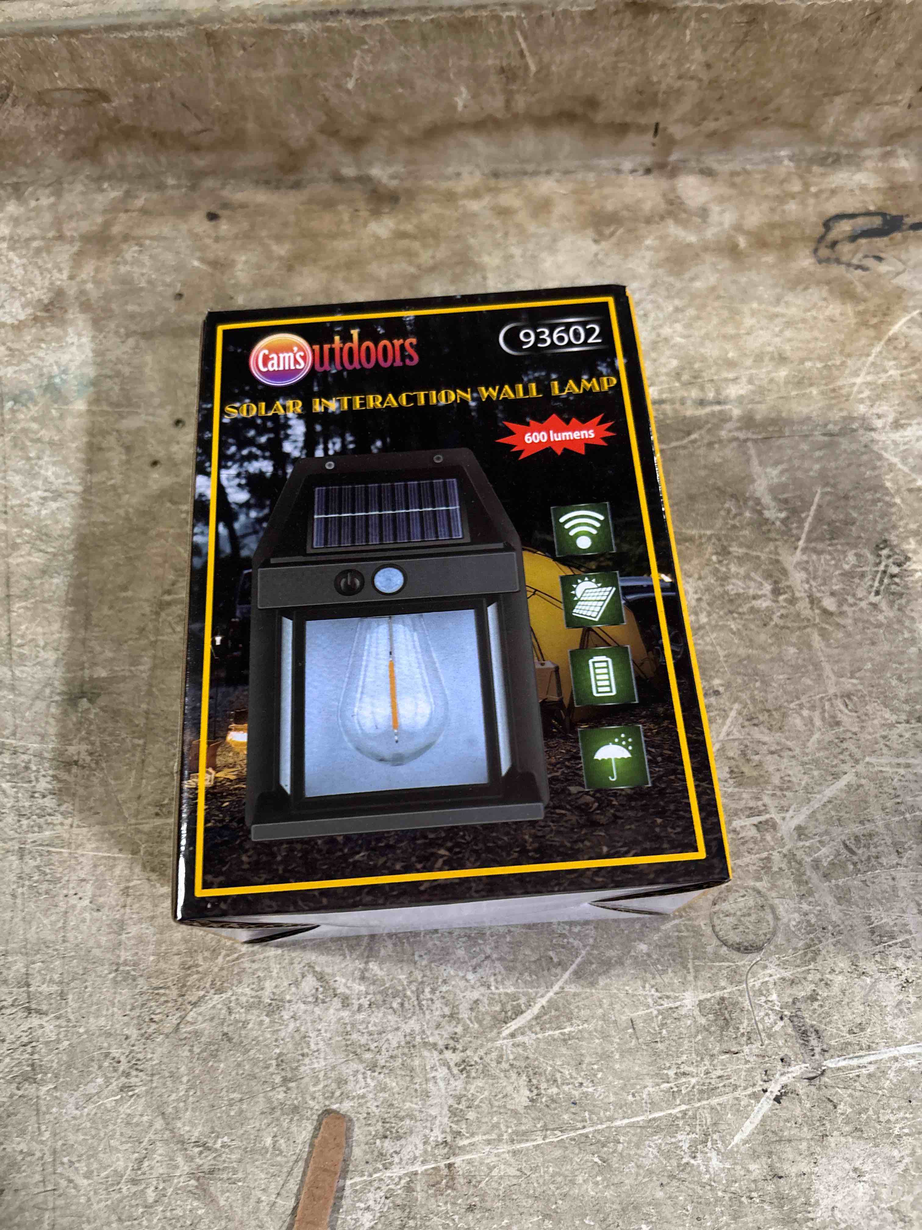 Condition photo showing New/Like New for solar interactive wall lamp