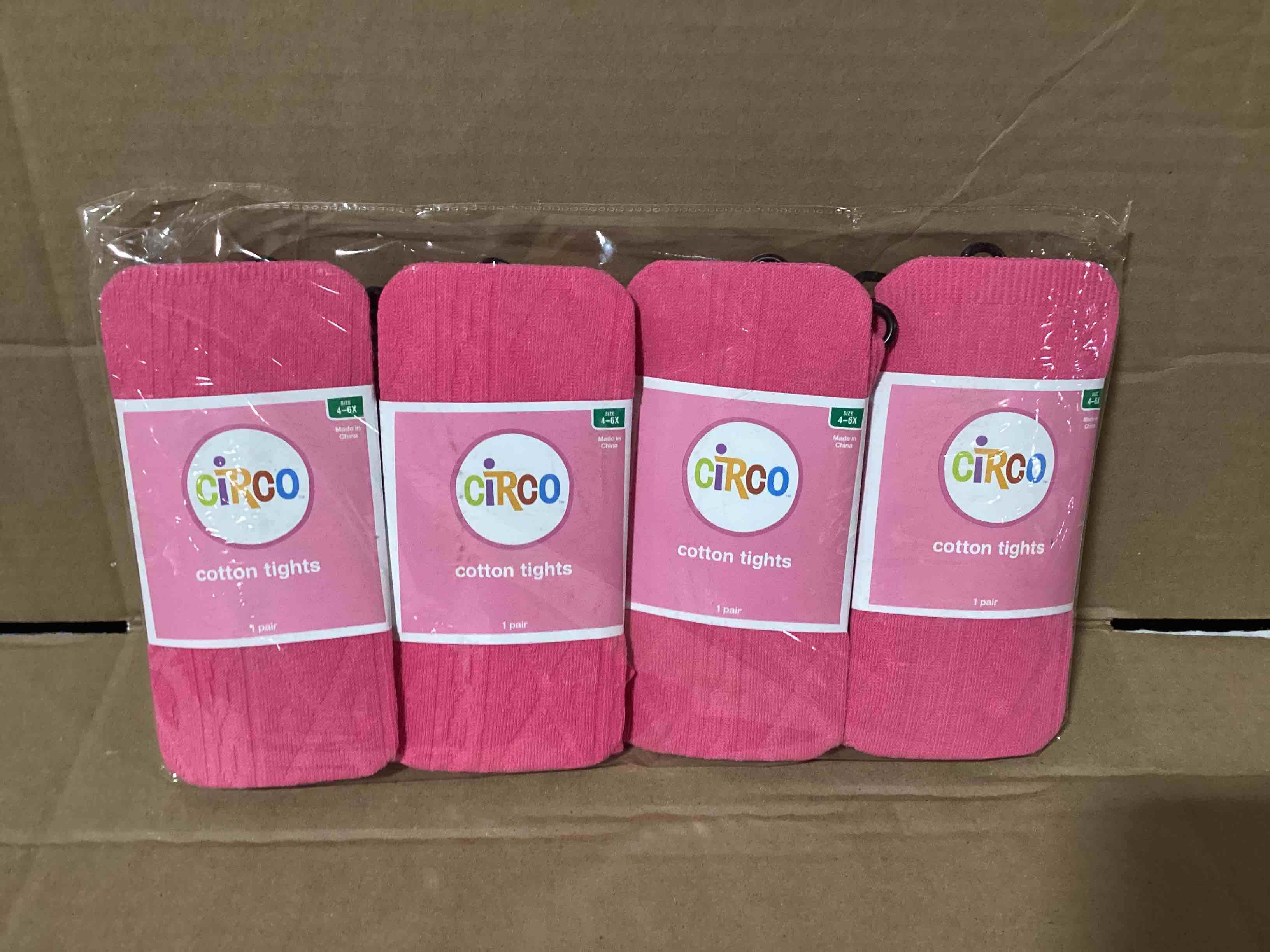 Condition photo showing New/Like New for pack of 4 size 4-6x circo girls tights - paradise pink