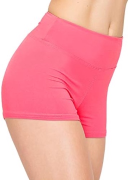 WOMEN’S SHORTS WITH FOLD OVER WAISTBAND, LARGE PINK
