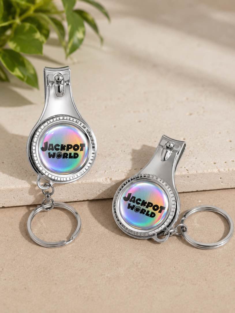 Jackpot World Nail Clipper Keychain, Multi-Purpose Nail Clipper & Bottle Opener, Portable Key Ring Tool