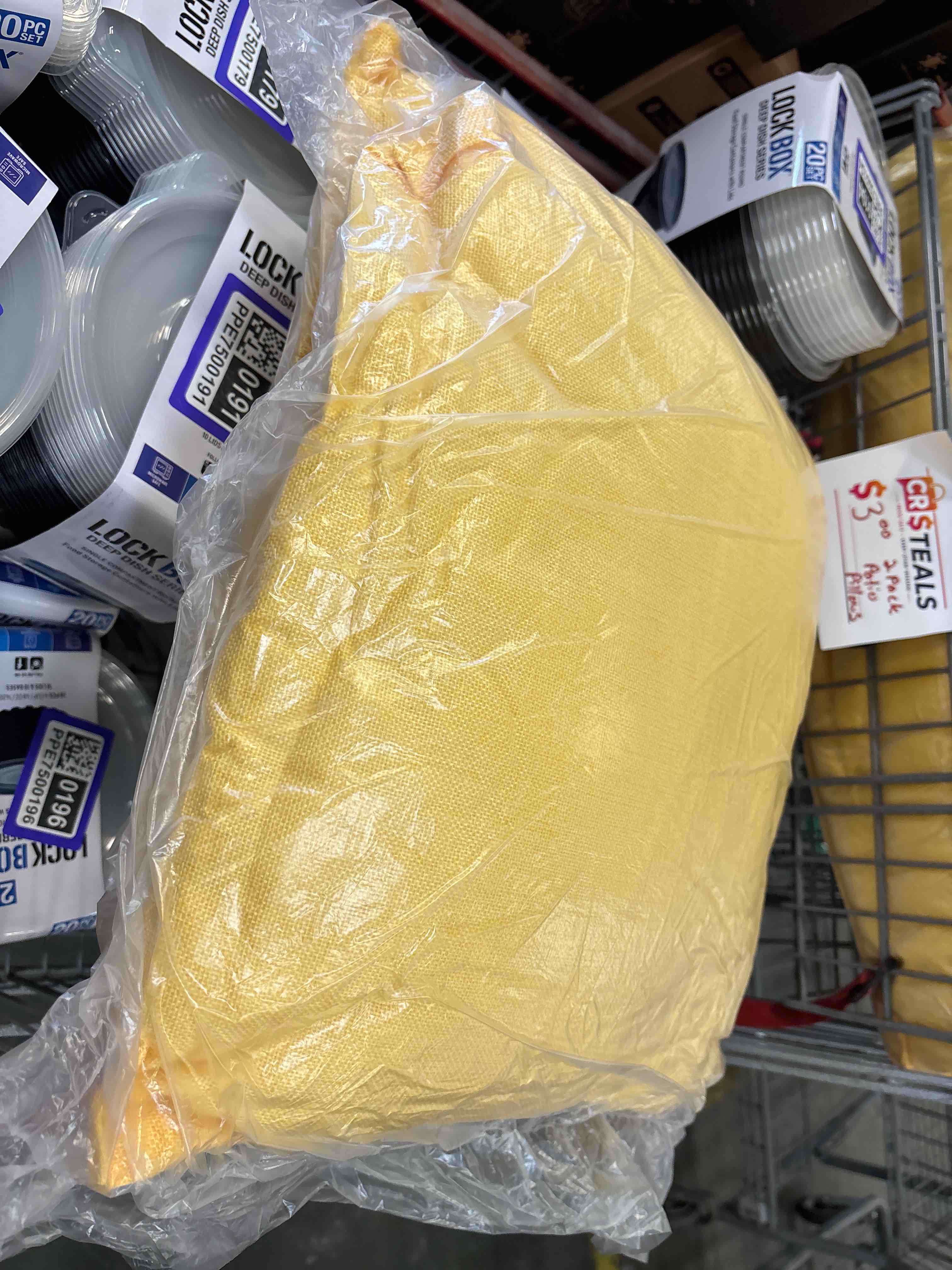 2 pack , yellow patio pillows