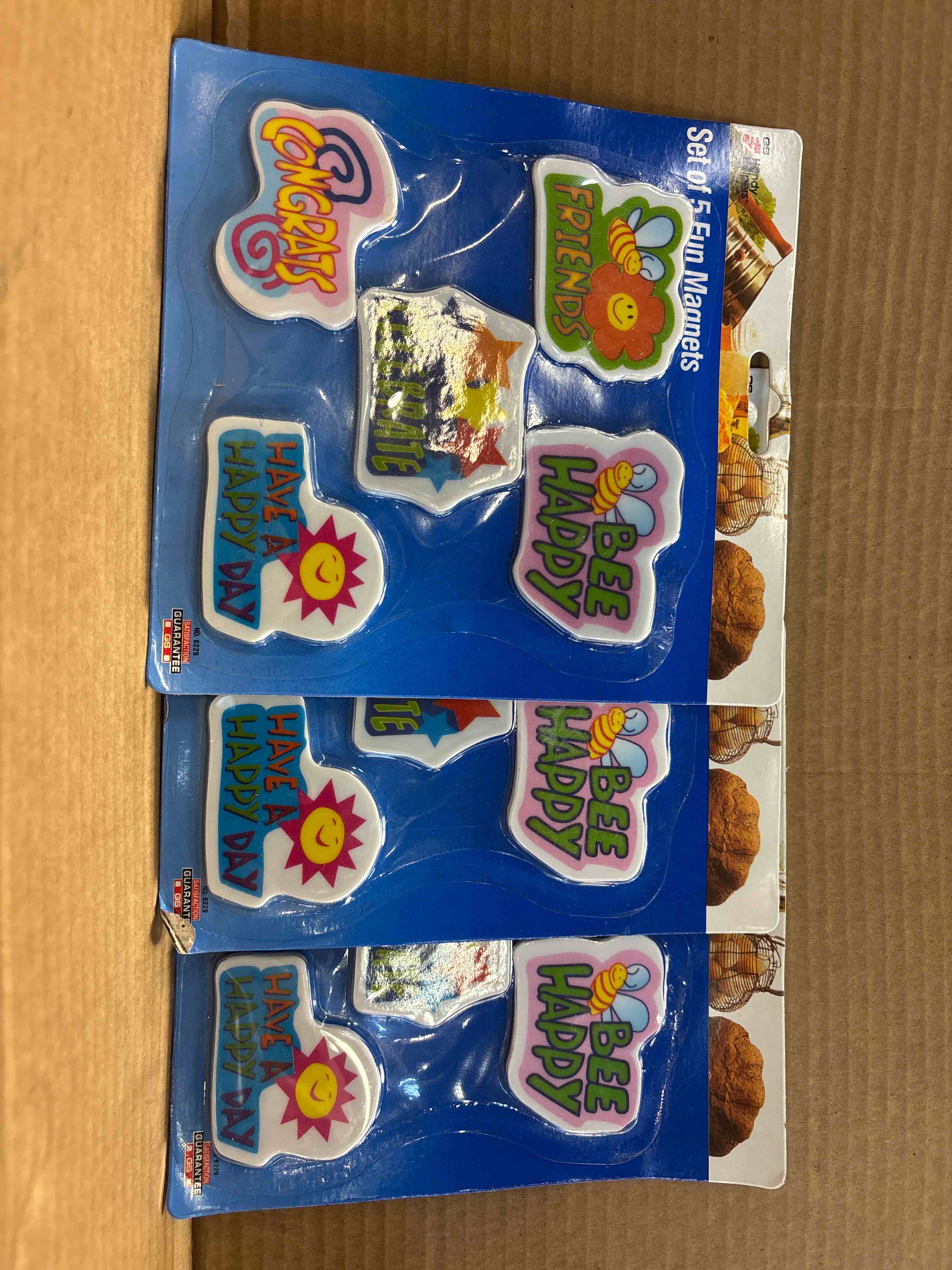 pack of 3 set of 5 fun magnets 