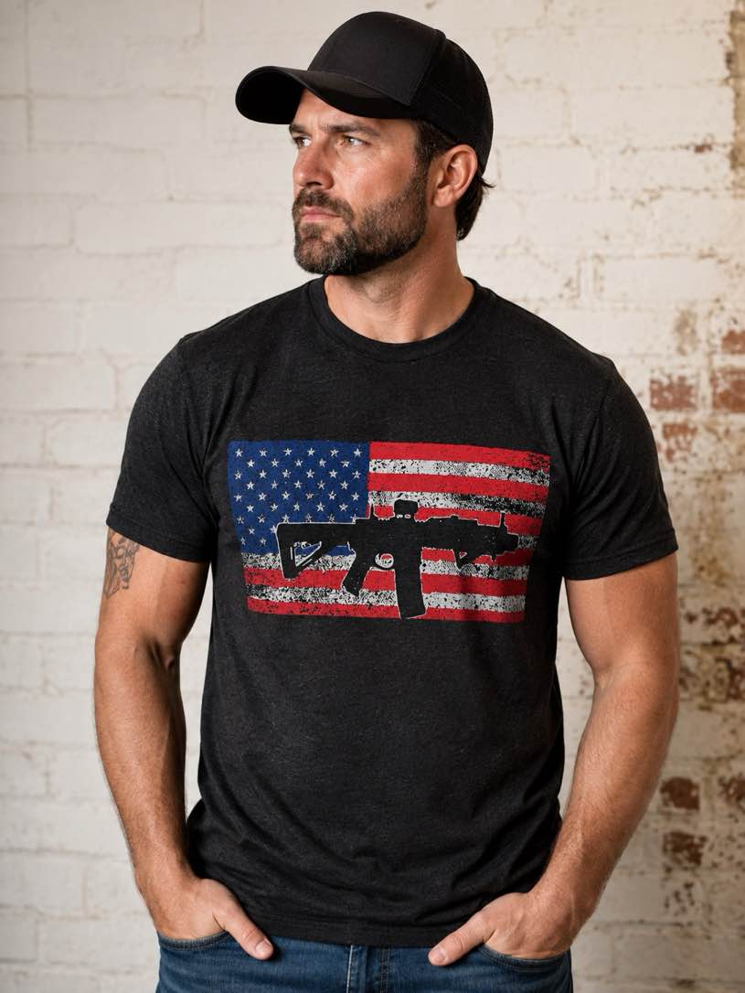 Large black rifle coffee Company flag logo T vintage black