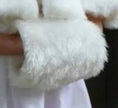 Ladies Faux Fur Hand Muffs- White