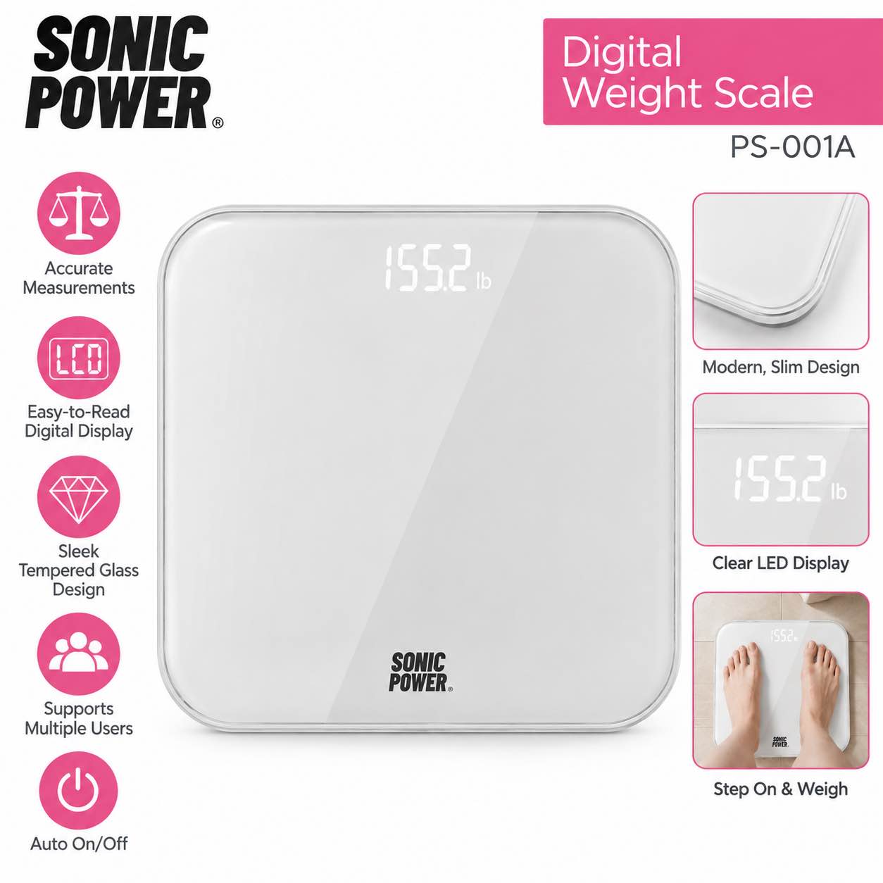 sonic power digital weight scale PS-001A