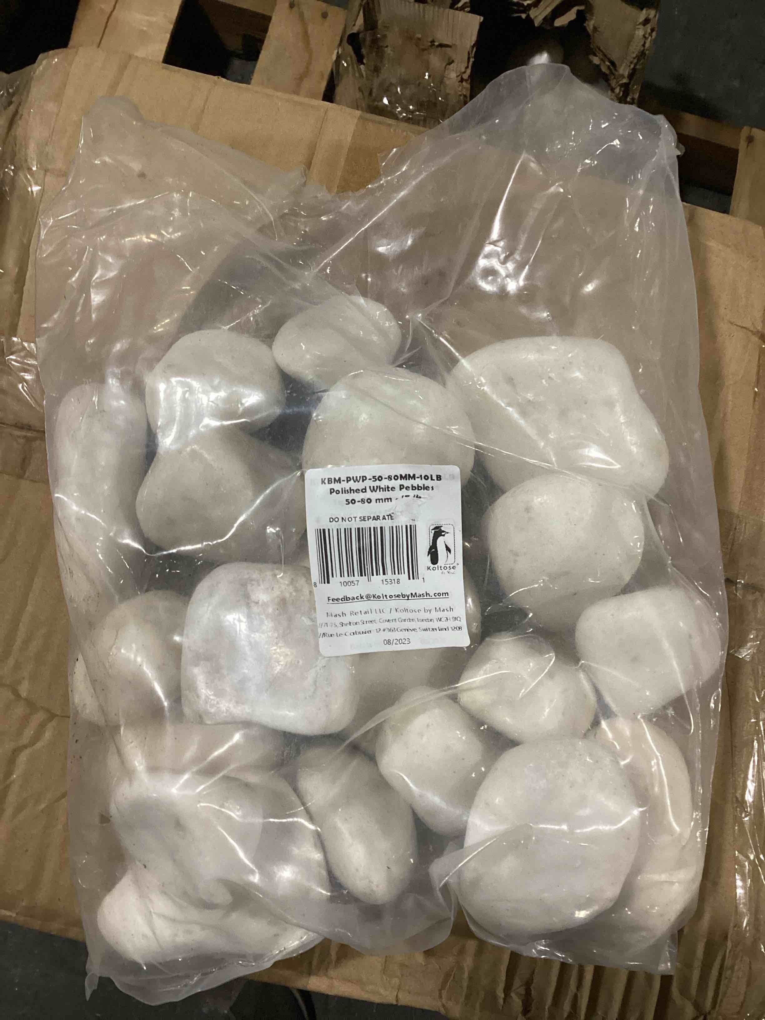 Koltose By Mash 10lb Polished White Pebbles 50-80mm 