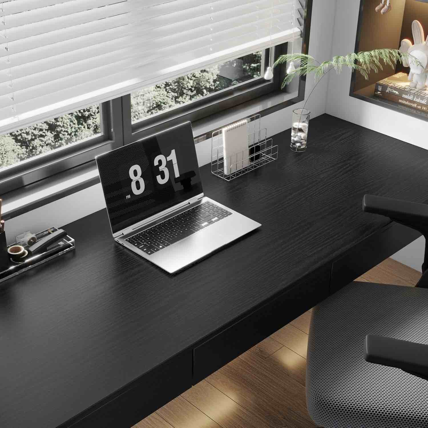 Condition photo showing Brand New for tanone black wood contact paper with tools, black peel and stick wallpaper for cabinets, wood grain self adhesive removable vinyl wrap waterproof, wall paper for countertops 17.5" x 137"