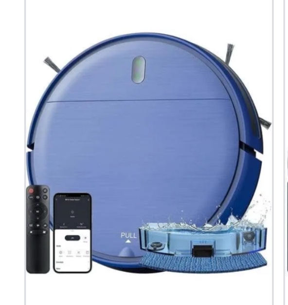 BR151 Robot Vacuum Cleaner, Robot Vacuum and Mop Combo Compatible with Alexa, Blue