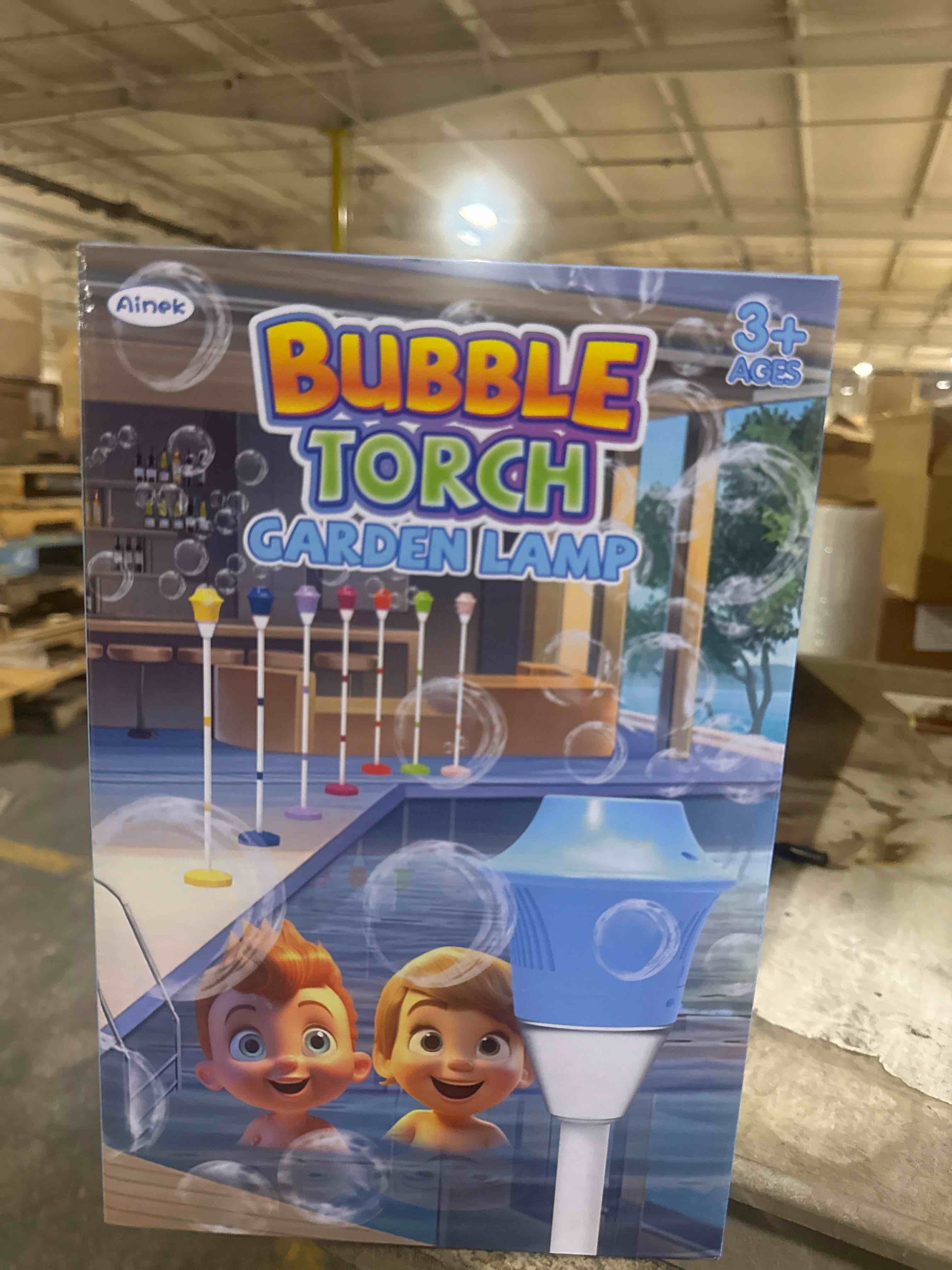 Condition photo showing New/Like New for bubble torch garden lamp 