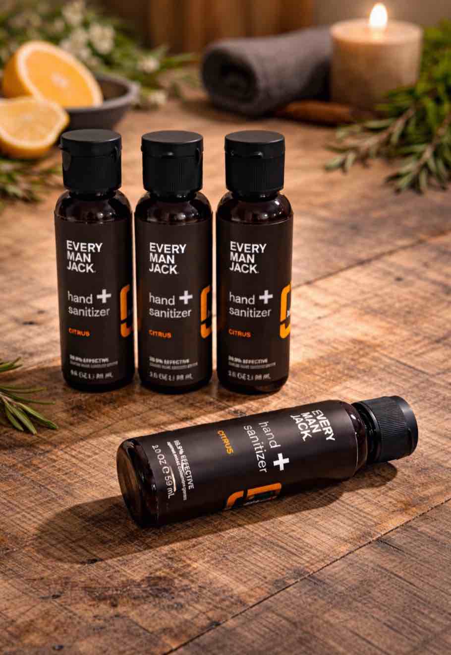 Set of 4 Every Man Jack Hand Sanitizer Travel Size 2 oz  