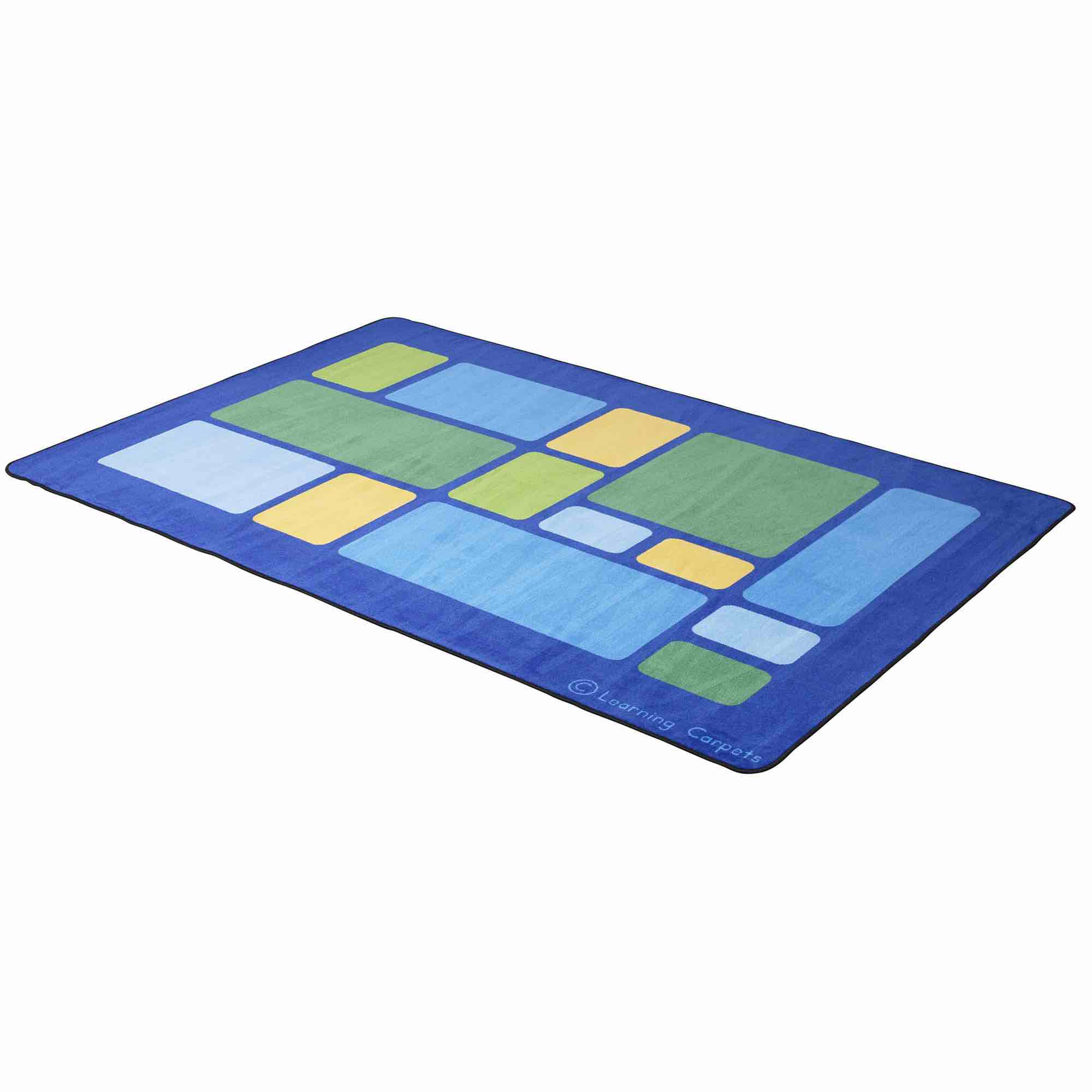 Children's Factory Learning Carpets Color Block Cool Tones Rug, 108x72 CPR3027, Kids Classroom, Preschool Or Daycare Carpet, Playroom Or Nursery Décor Toys Games