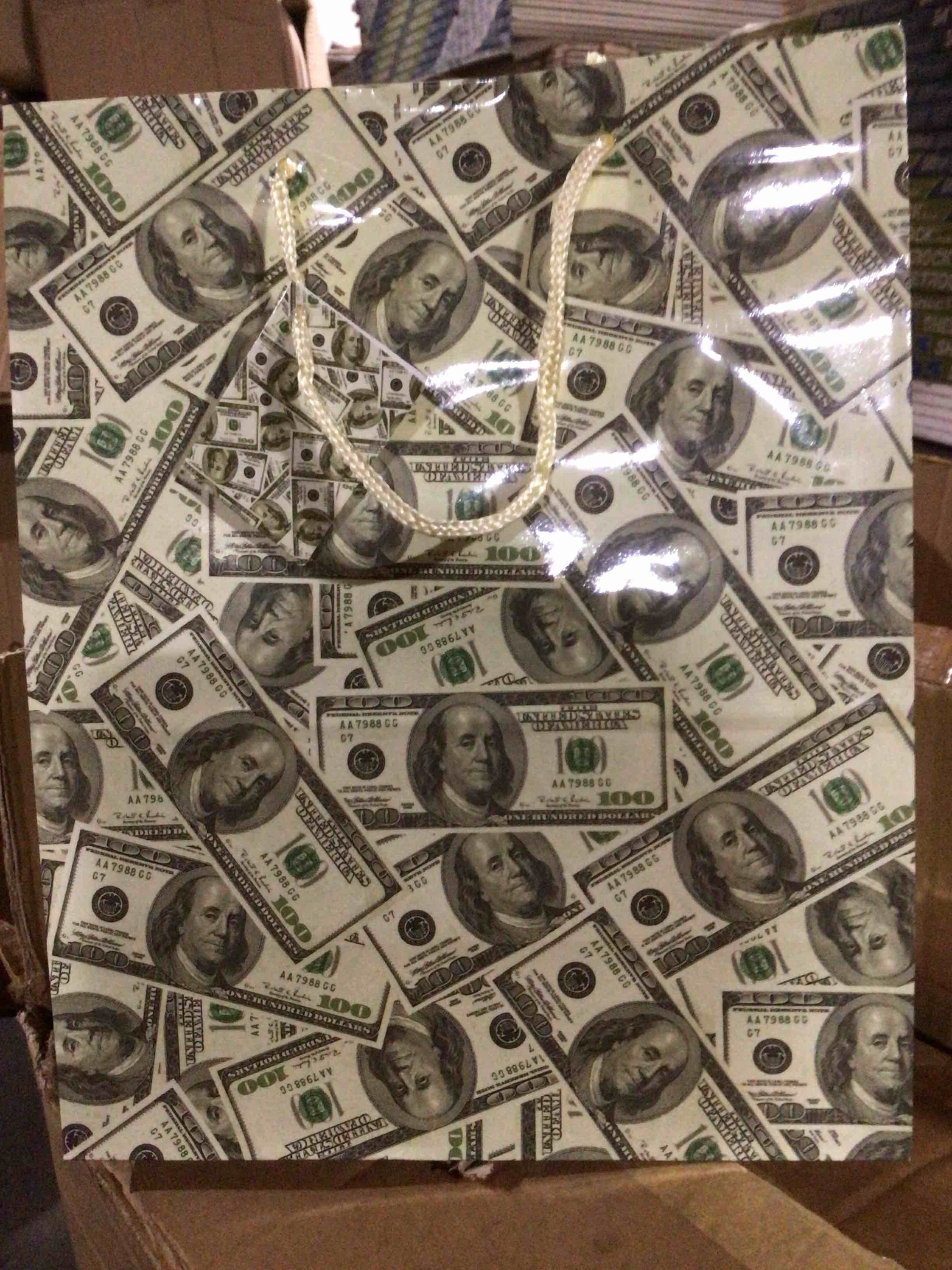 Box of 108 large  100 Dollars gift Bags