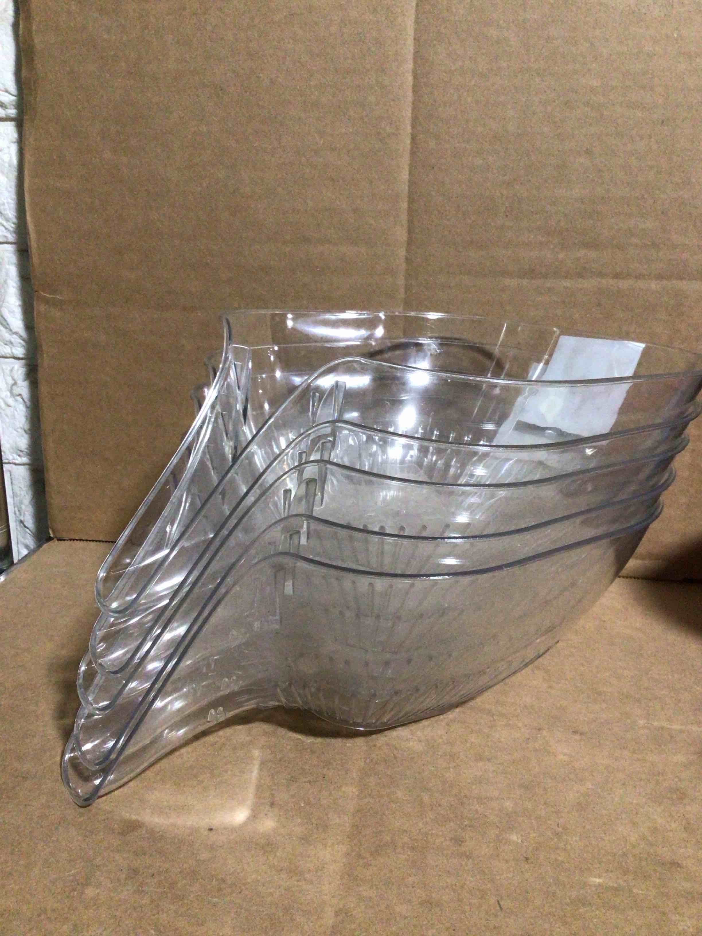 Pack of 5 Multi-functional Drain Basket - 2024 New Fruit Cleaning Bowl with Strainer Container, Kitchen Sink Food Catcher Drainer Rinser Vegetable Washing Filter over the Colander (Clear)