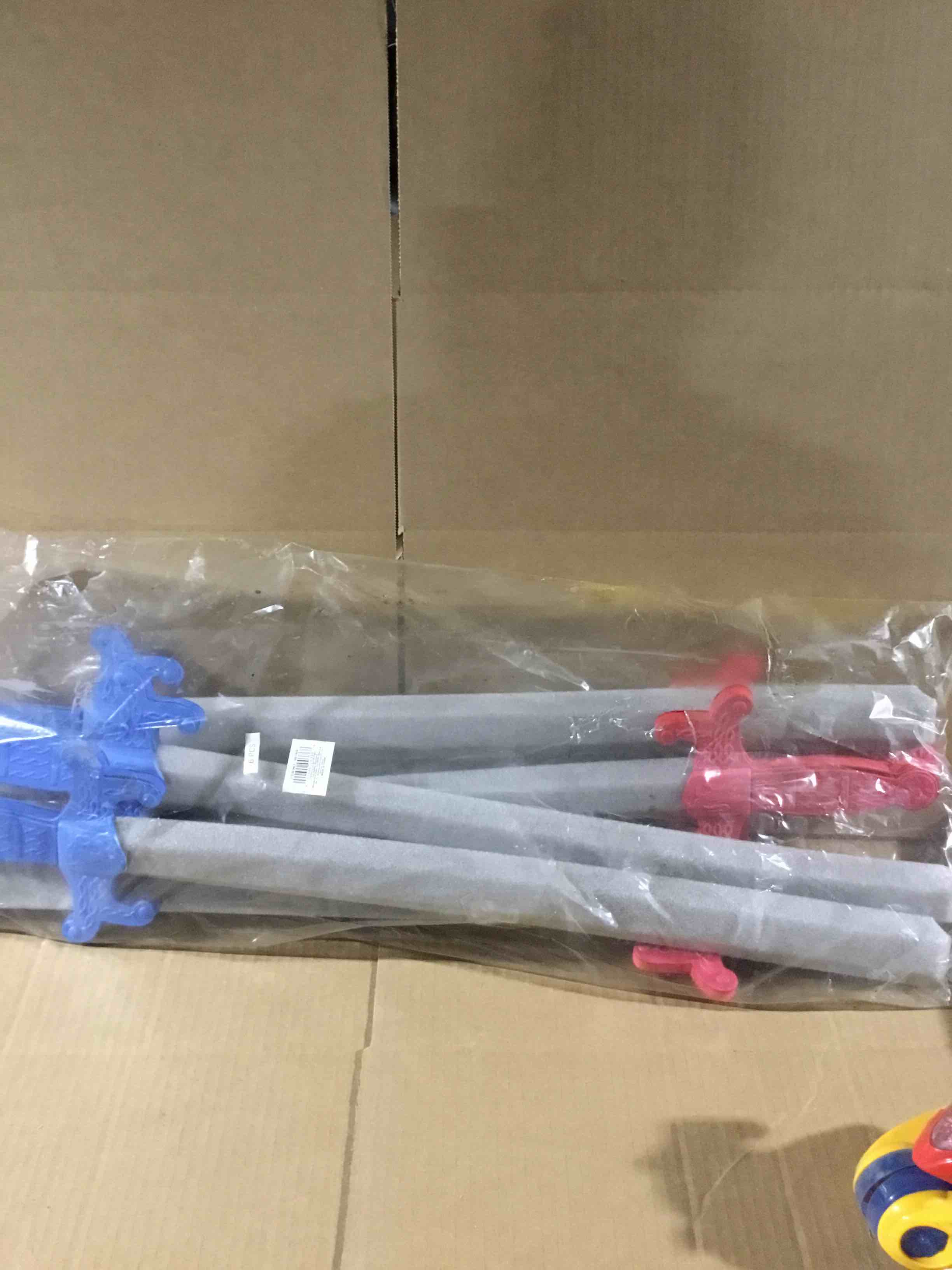 Condition photo showing New/Like New for Pack of 6 Blue and Pink Plastic Swords
