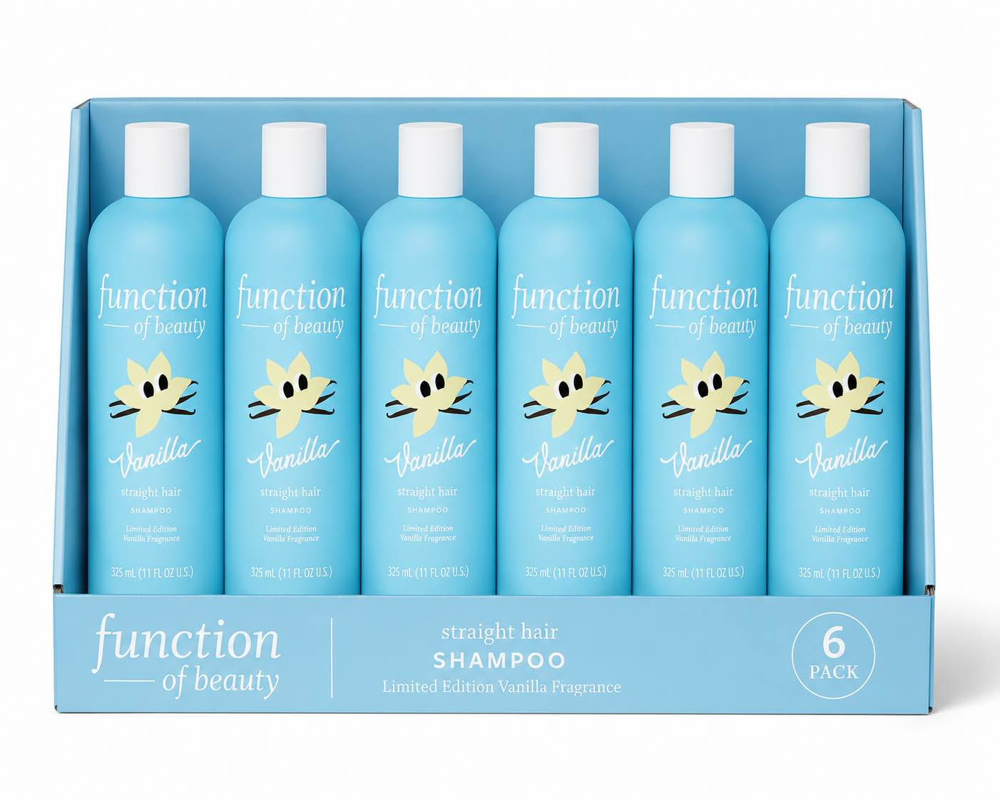 Case of 6 Function of Beauty Custom Vanilla Shampoo for Straight Hair - 11 fl oz (Your Bid Per Bottle)