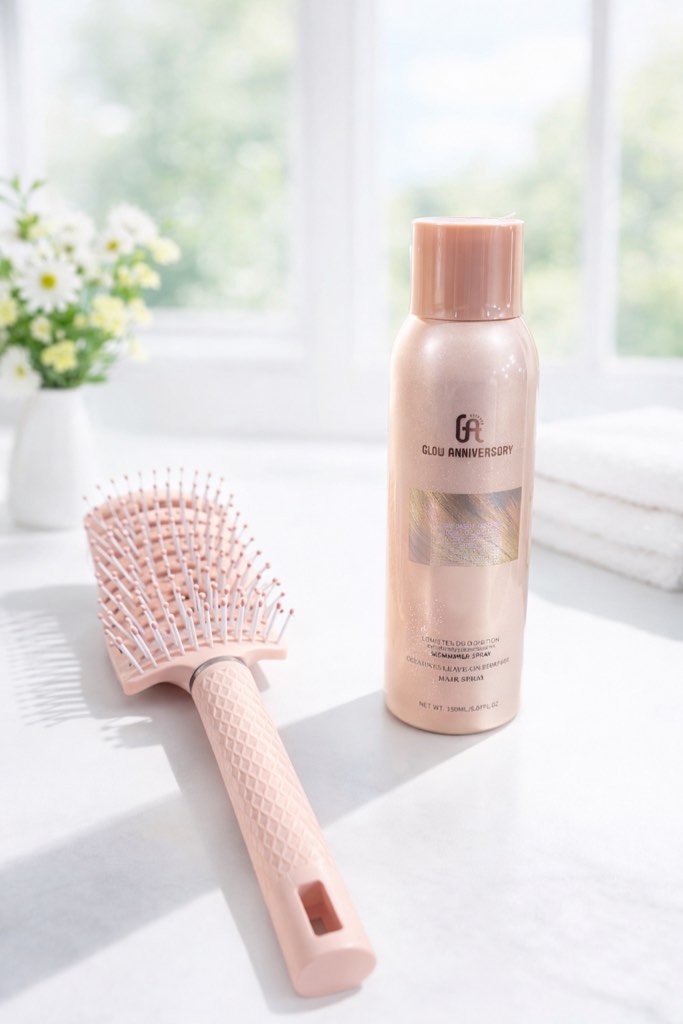 glow anniversary dry shampoo, and brush combo